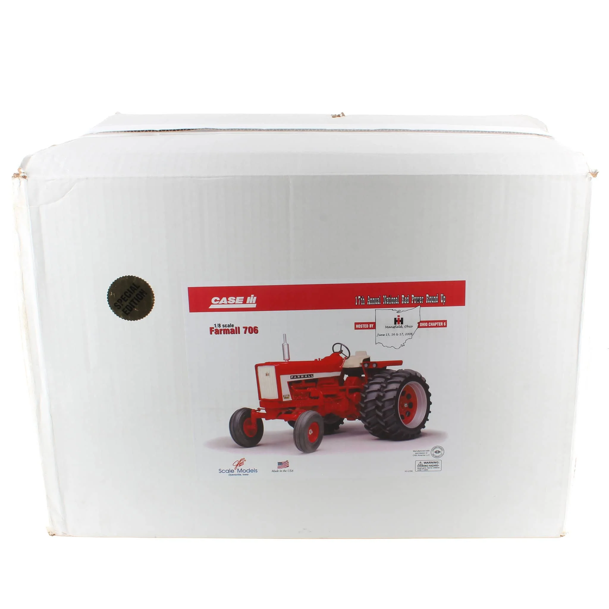 1/8 IH Farmall 706 Tractor with Rear Duals by Scale Models, 2006 Red Power Roundup Special Edition - Image 3
