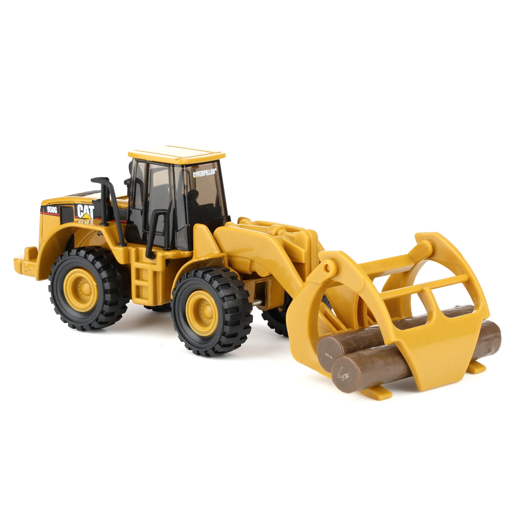 1/87 CAT 950G Wheel Loader with Fork and Wood Log by Diecast Masters - Image 2