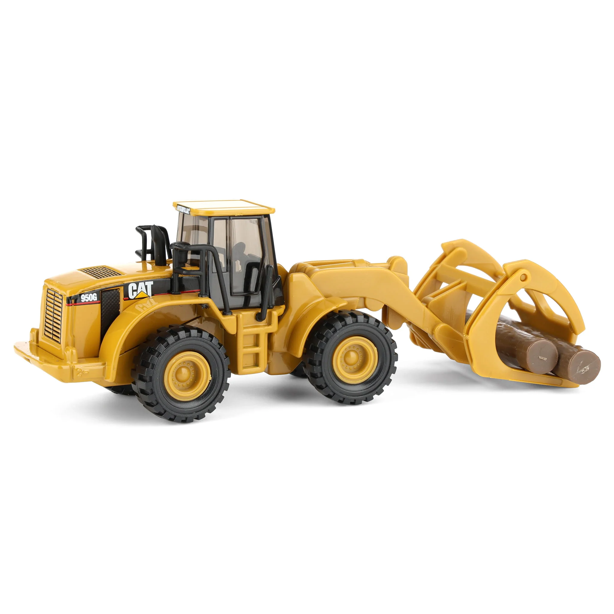 1/87 CAT 950G Wheel Loader with Fork and Wood Log by Diecast Masters - Image 3
