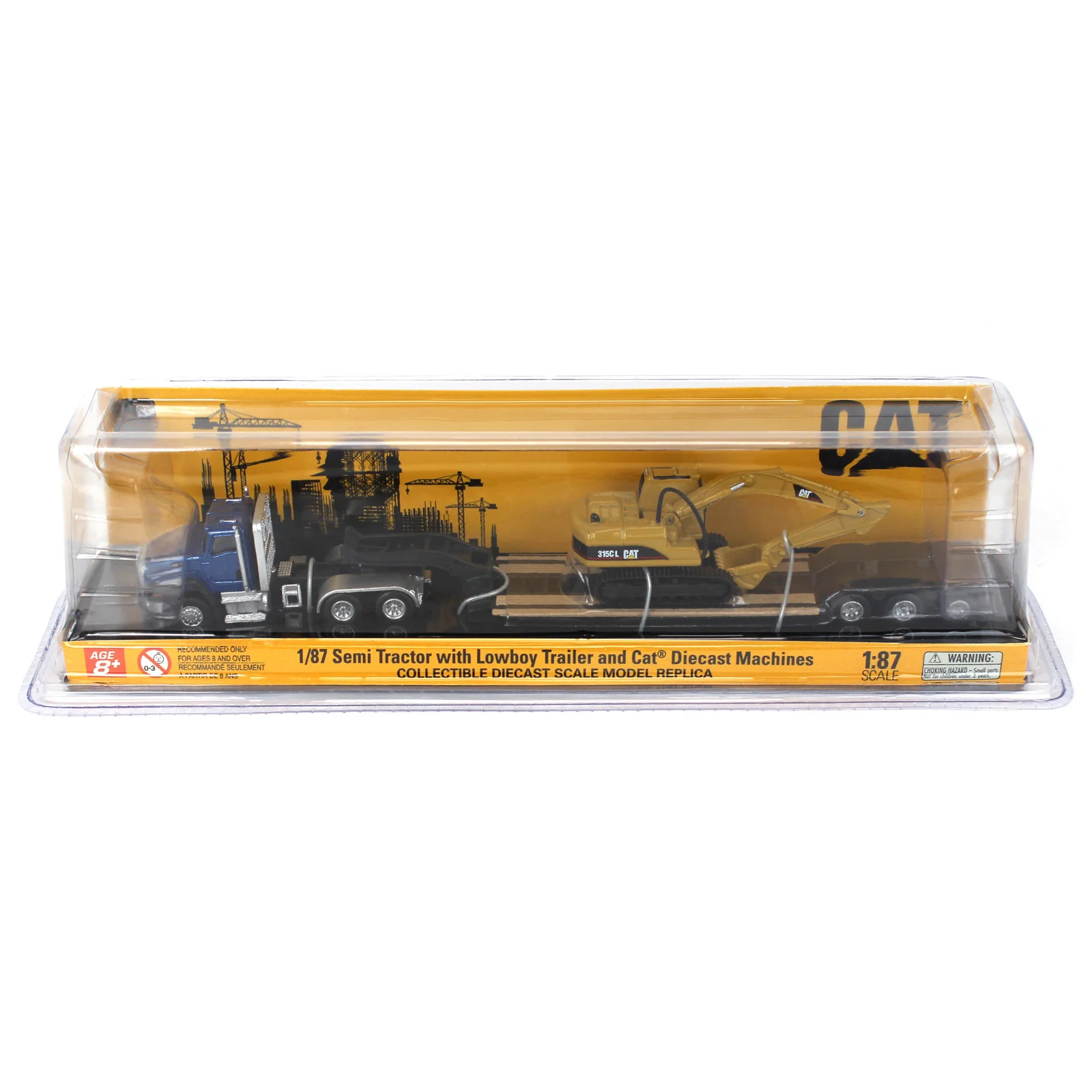 1/87 Caterpillar CT660 Day Cab Semi Truck with Lowboy Trailer & 315C L Hydraulic Excavator by Diecast Masters - Image 9
