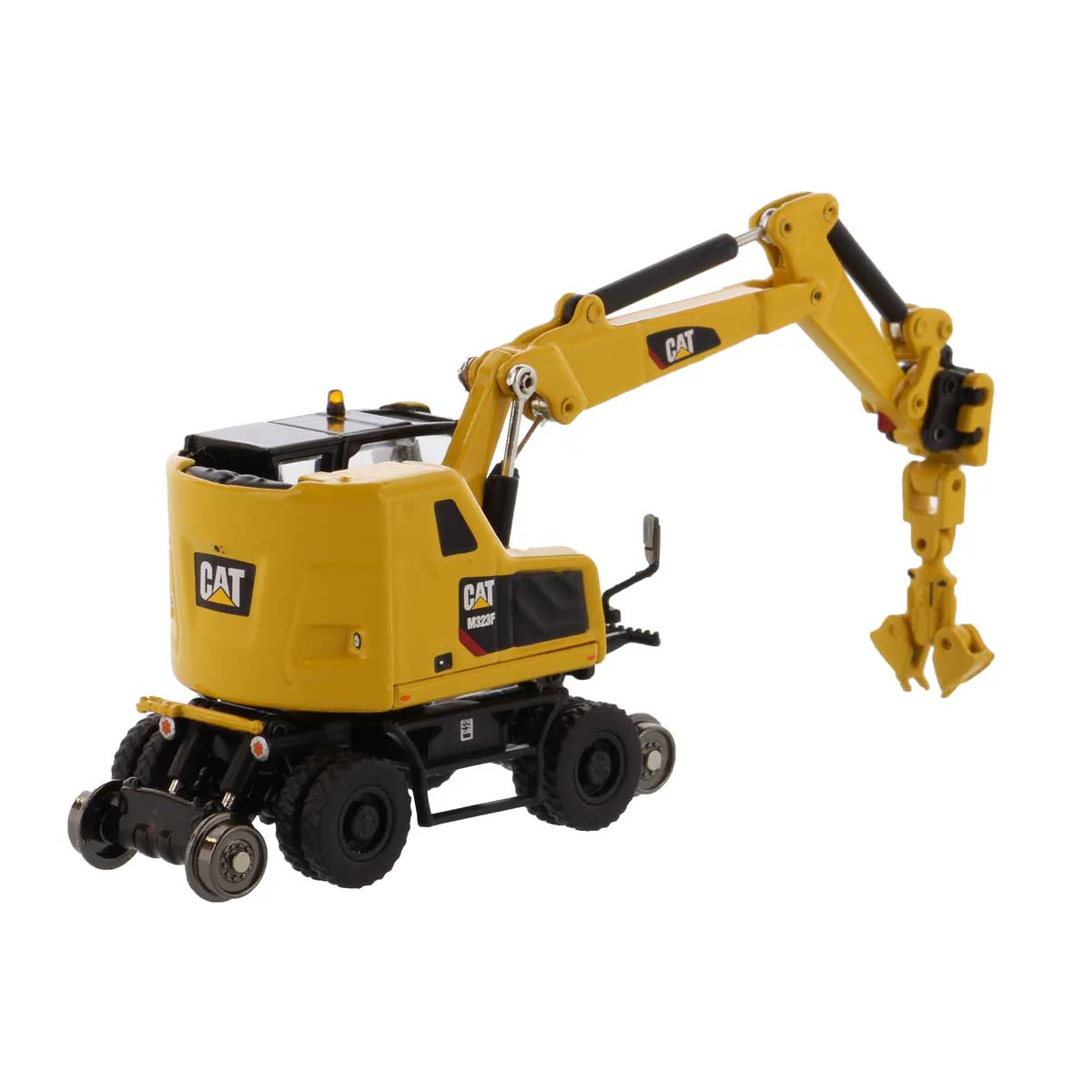 1/87 Caterpillar M323F Railroad Wheeled Excavator by Diecast Masters - Image 3