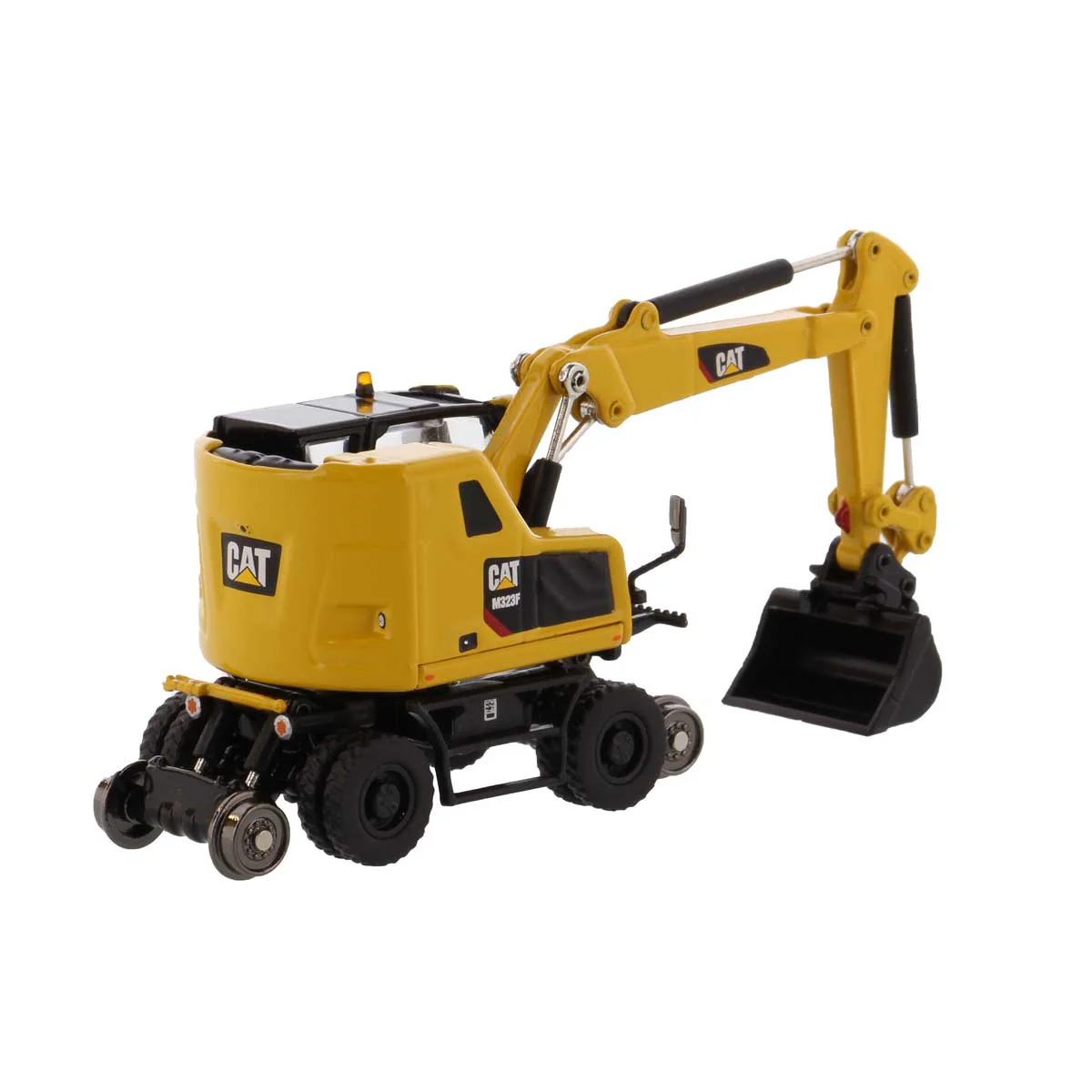 1/87 Caterpillar M323F Railroad Wheeled Excavator by Diecast Masters - Image 4
