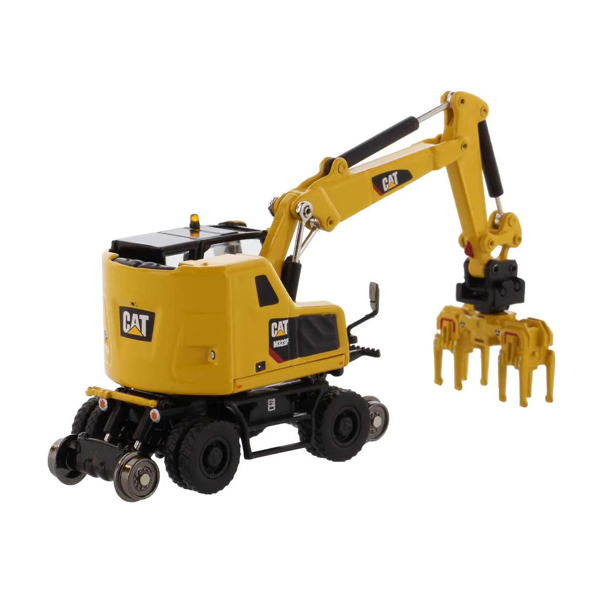 1/87 Caterpillar M323F Railroad Wheeled Excavator by Diecast Masters - Image 6