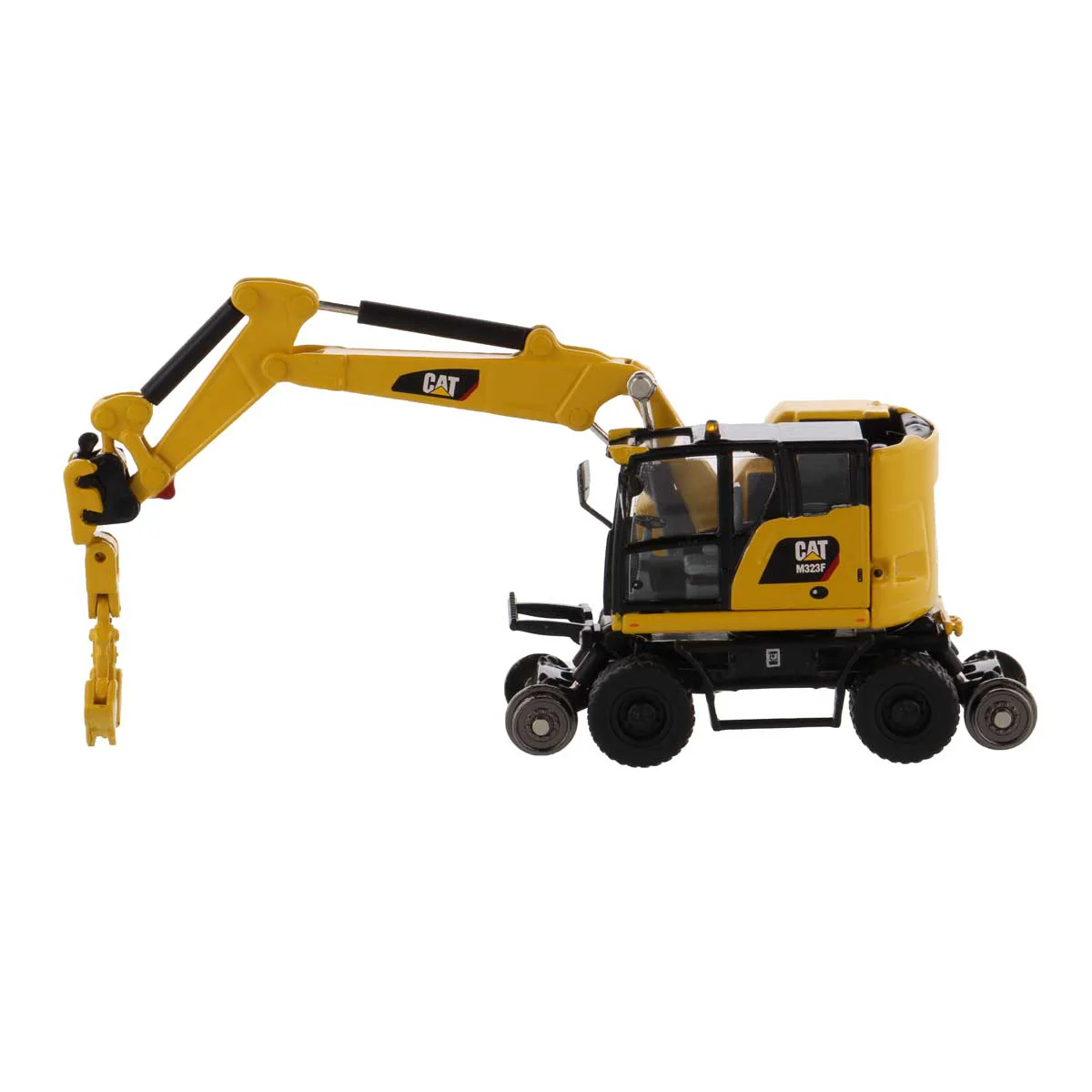 1/87 Caterpillar M323F Railroad Wheeled Excavator by Diecast Masters - Image 7