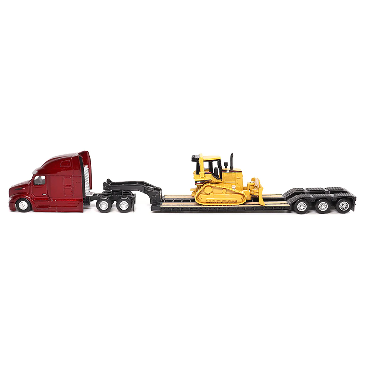 1/87 Peterbilt 579 UltraLoft Tandem Tractor with Lowboy Trailer & Caterpillar D5M Dozer by Diecast Masters - Image 2
