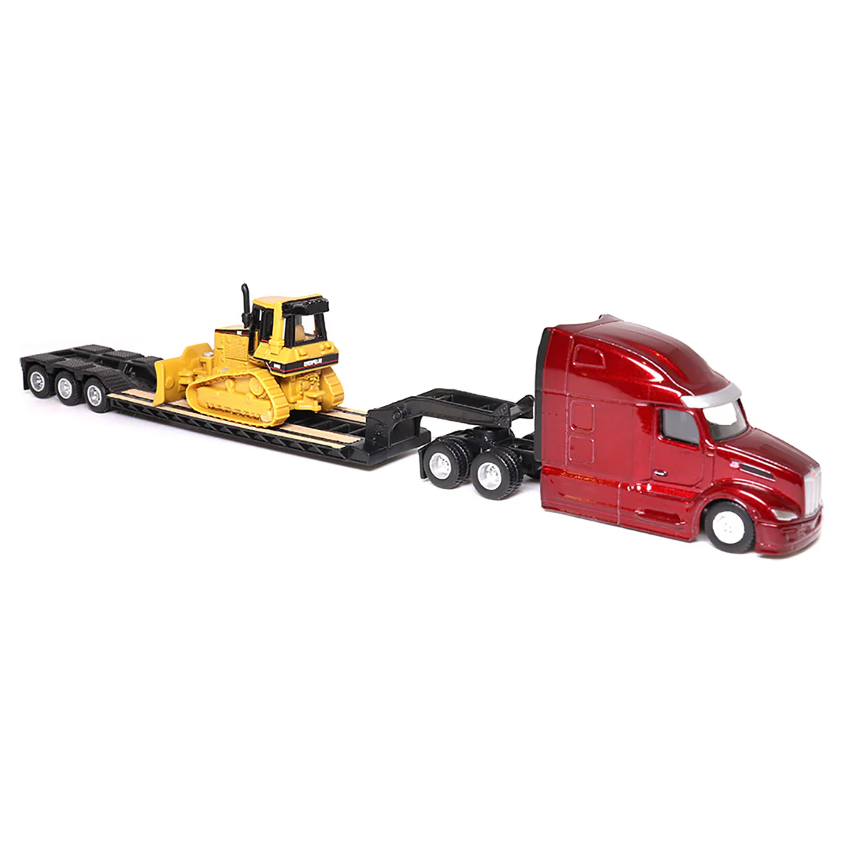 1/87 Peterbilt 579 UltraLoft Tandem Tractor with Lowboy Trailer & Caterpillar D5M Dozer by Diecast Masters - Image 3