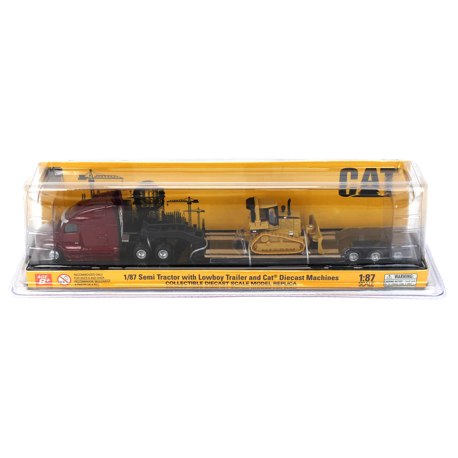 1/87 Peterbilt 579 UltraLoft Tandem Tractor with Lowboy Trailer & Caterpillar D5M Dozer by Diecast Masters - Image 8