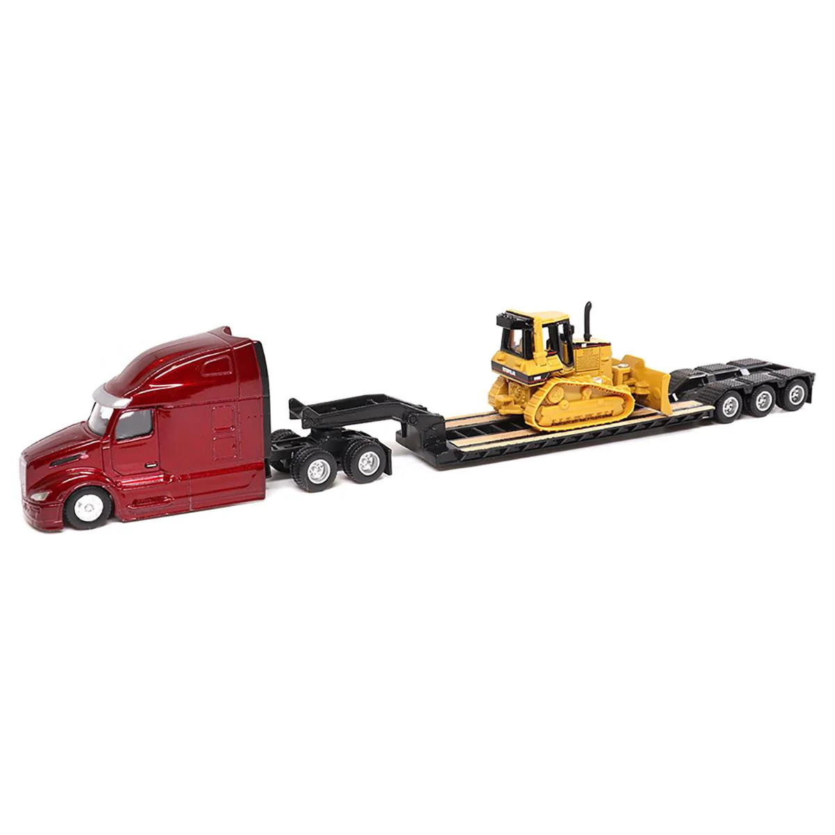 1/87 Semi Truck with Lowboy and Caterpillar Machine Set - Image 4