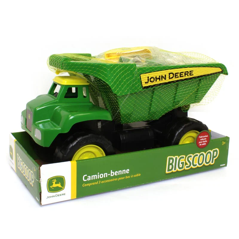 15 Inch Large John Deere BIG SCOOP Dump Truck with 3 Piece Sand Tool Set - Image 4