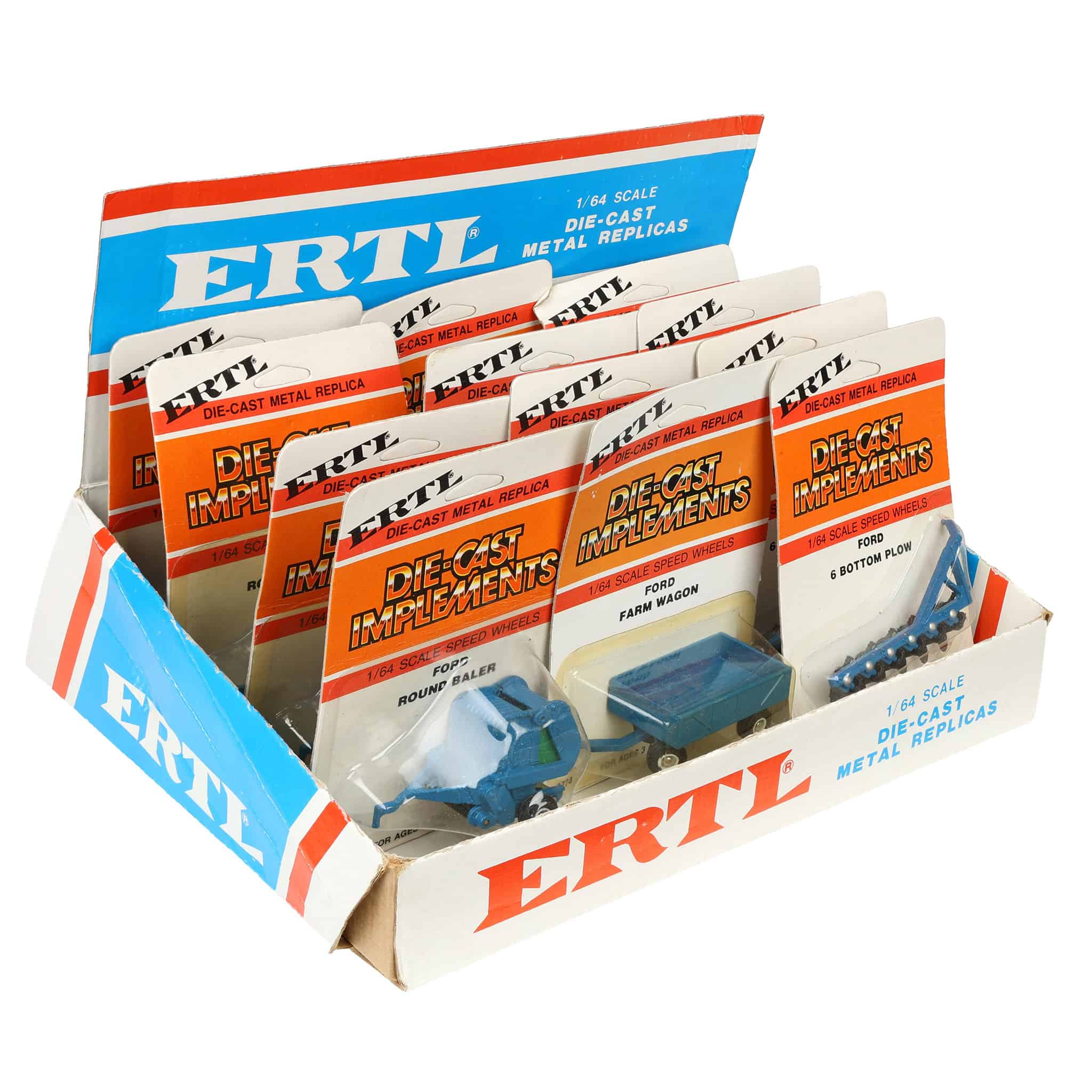 1970s/1980s ERTL Store Counter Advertising Display Box with Twelve (12) 1/64 Ford Implements - Image 2