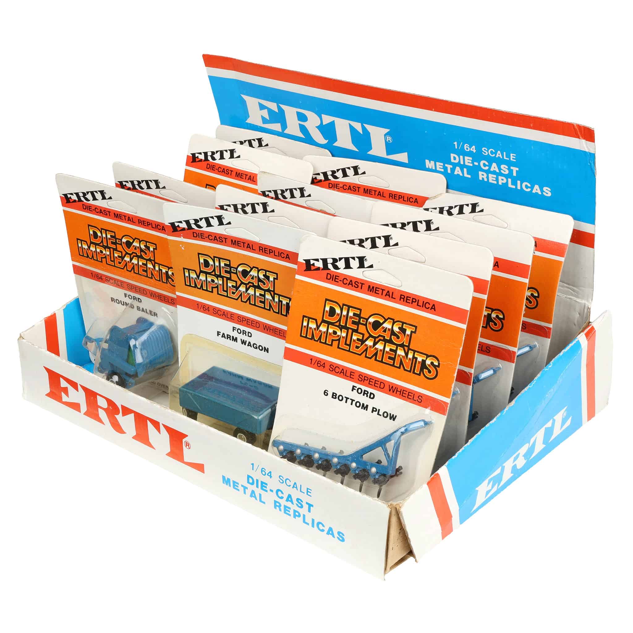 1970s/1980s ERTL Store Counter Advertising Display Box with Twelve (12) 1/64 Ford Implements - Image 3