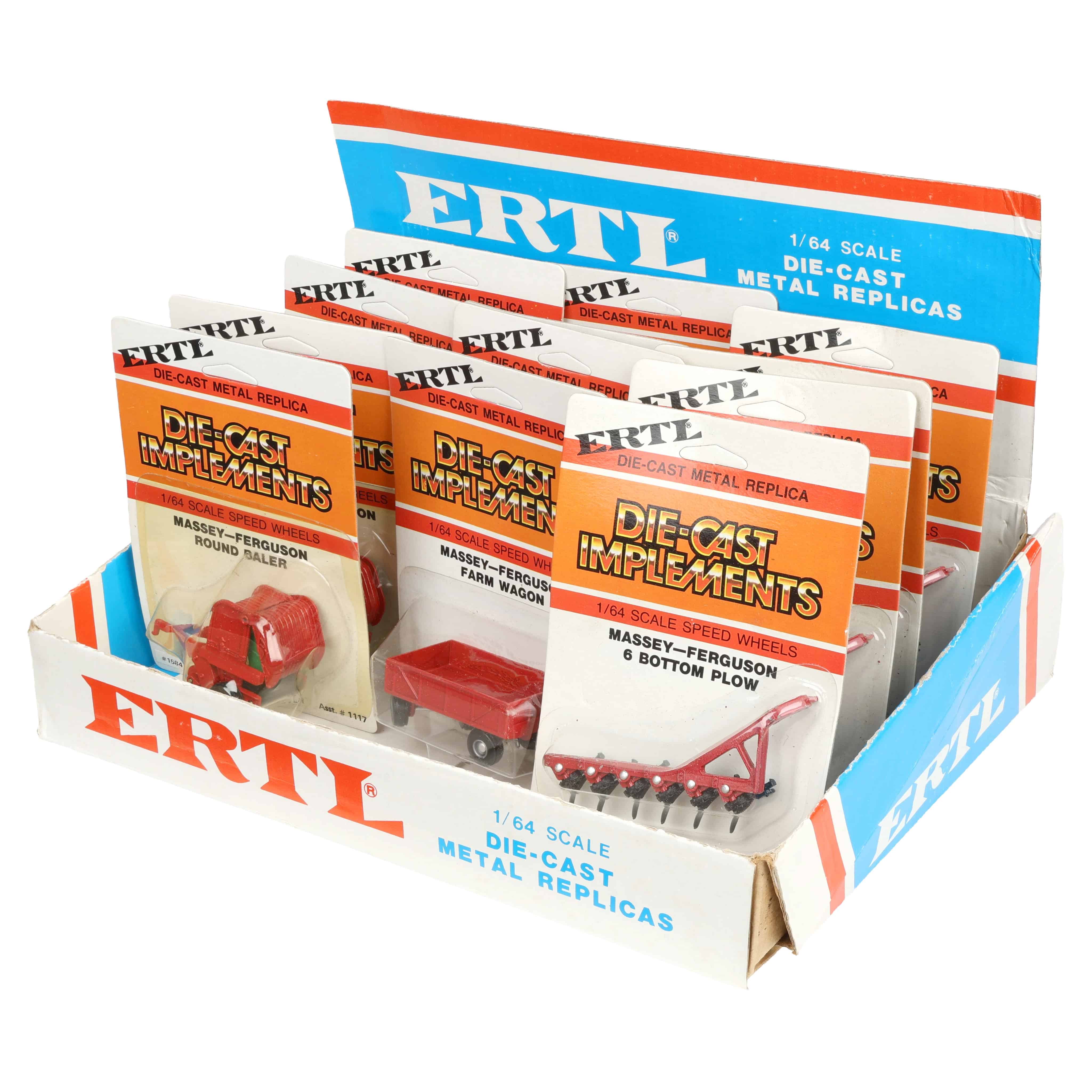 1970s/1980s ERTL Store Counter Advertising Display Box with Twelve (12) 1/64 Massey Ferguson Implements - Image 3
