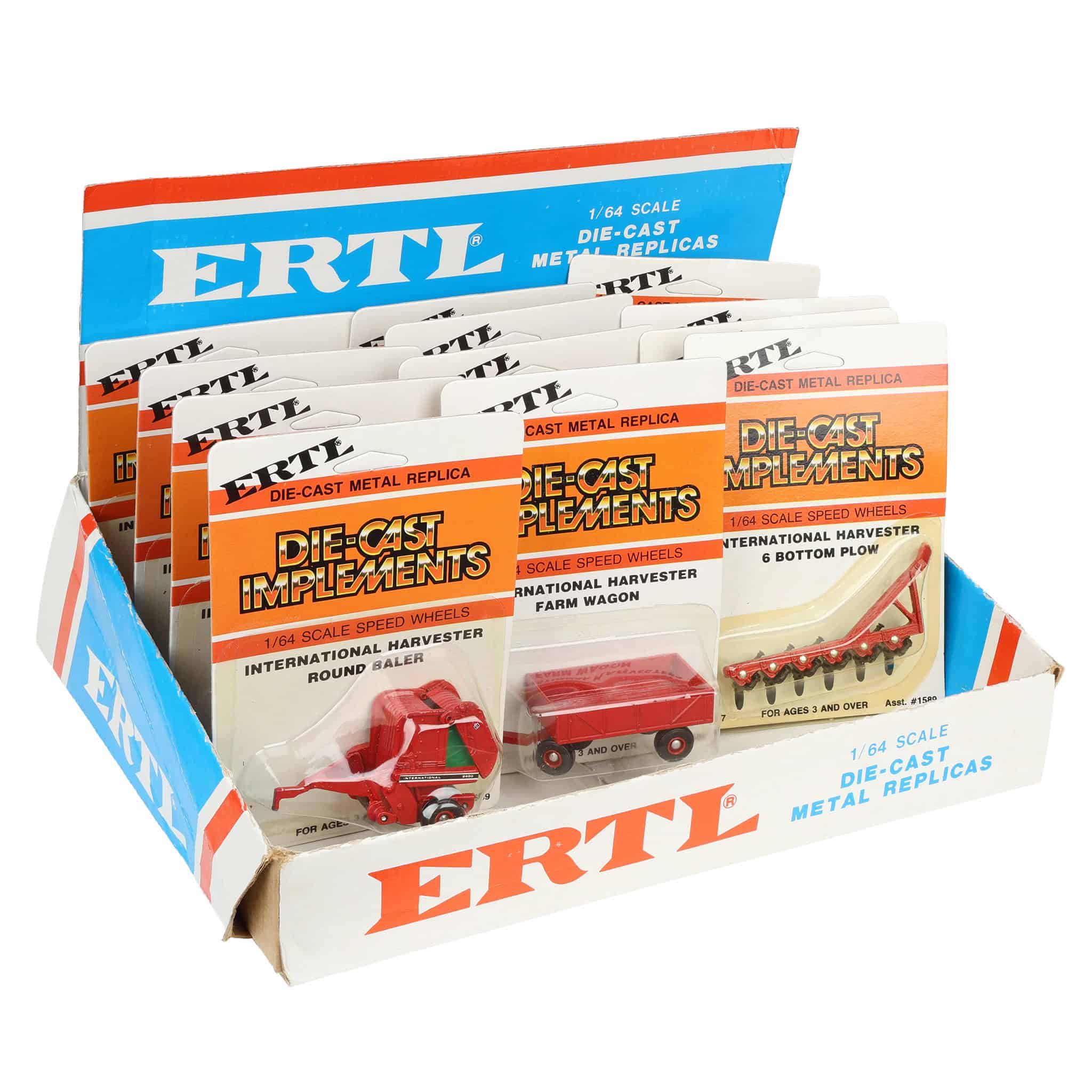1970s/1980s ERTL Store Counter Advertising Display Box with Twelve (12) NOS 1/64 IH Implements - Image 2