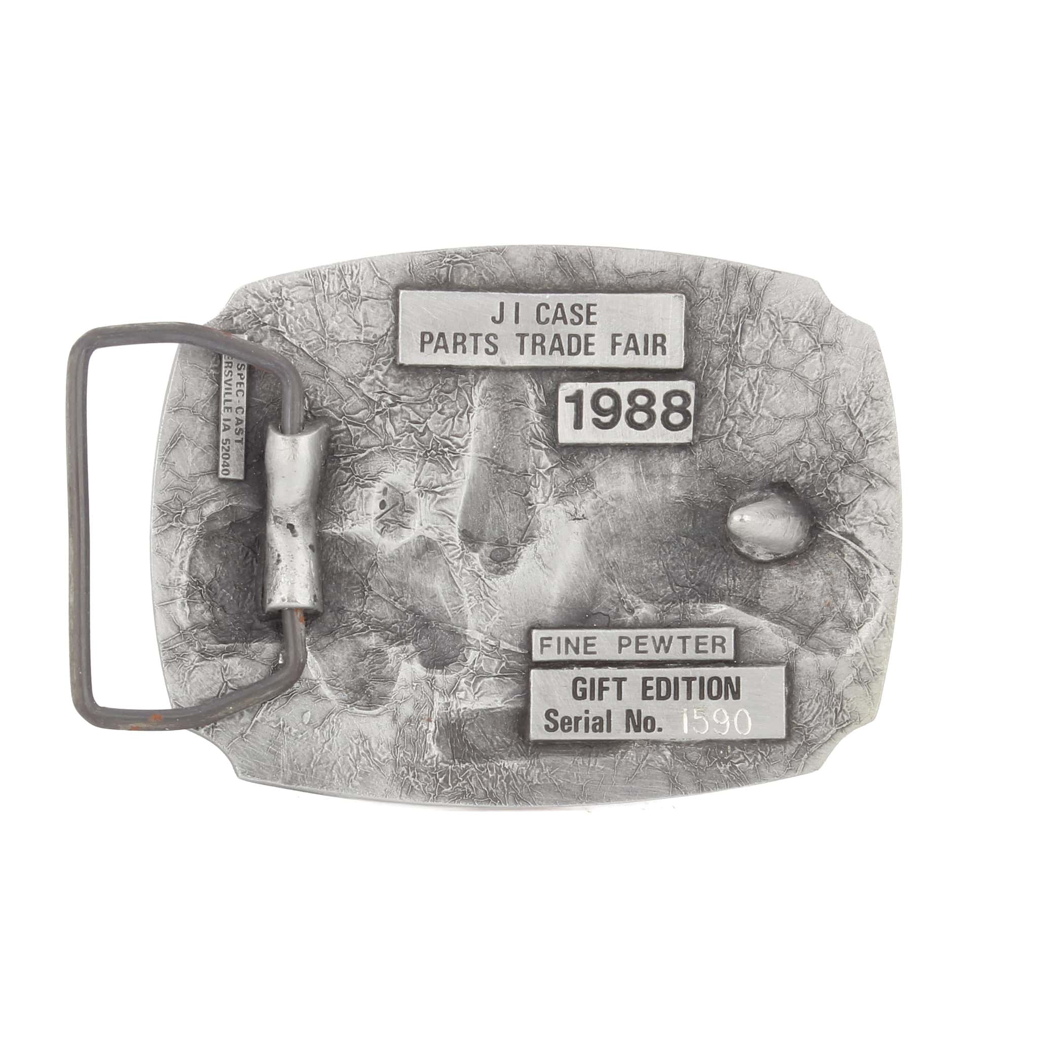 1988 JI Case Parts Trade Fair Tractor & Spaceship "Take Charge" LE Pewter Belt Buckle by SpecCast - Image 2