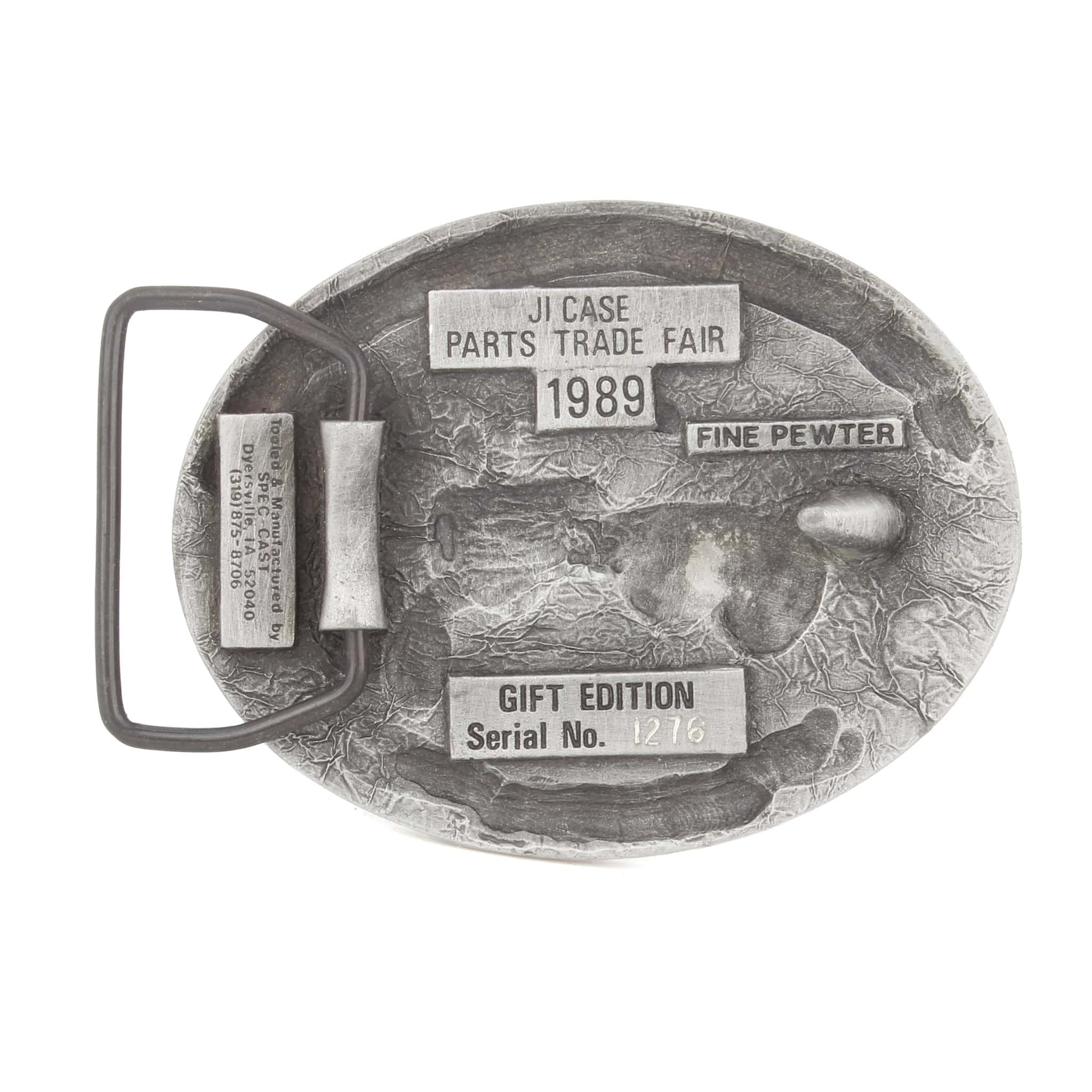 1989 Case IH Parts Trade Fair Farmall Cub Tractor LE Pewter Belt Buckle by SpecCast - Image 2