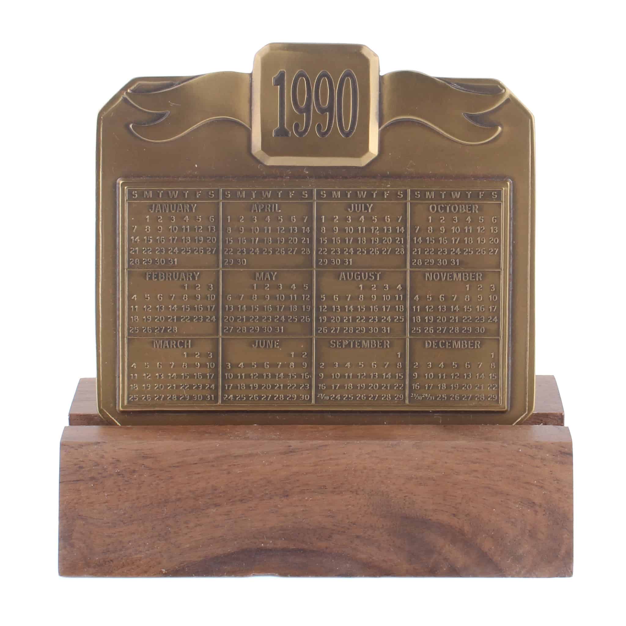 1990 John Deere Calendar Medallion, Model A Tractor - Image 3