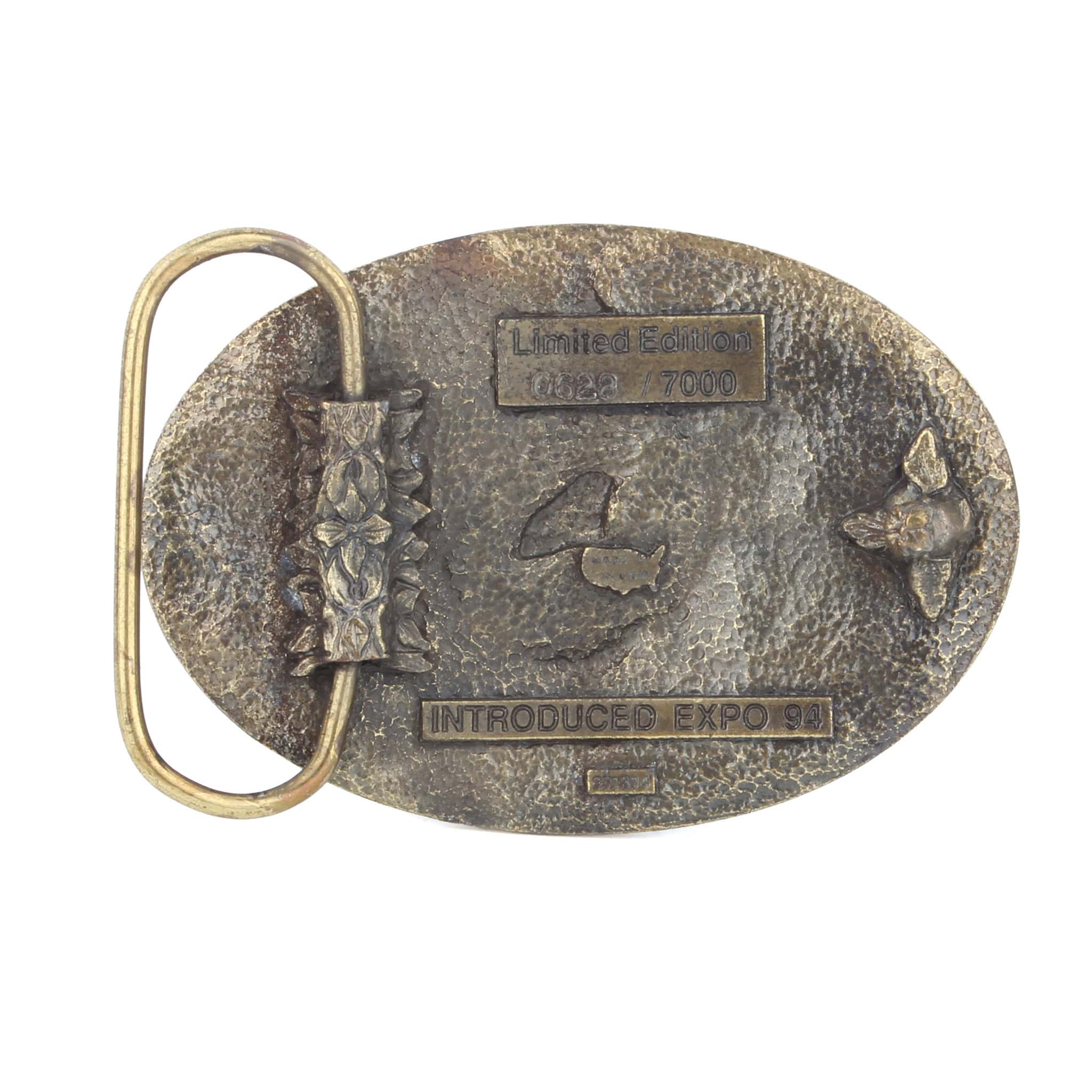 1994 John Deere Parts Expo Profits Savings Control LE Brass Belt Buckle - Image 2