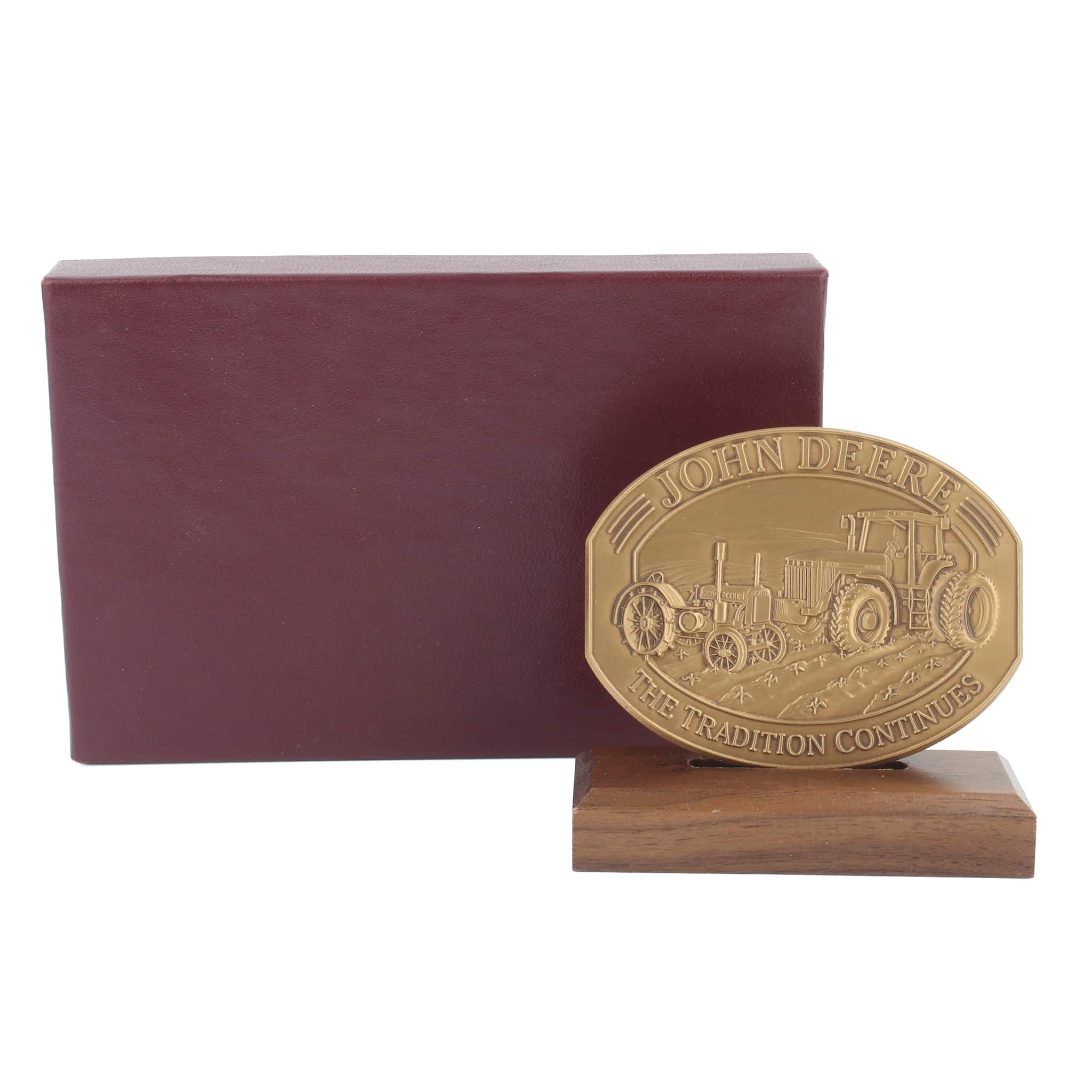 1996 John Deere Calendar Medallion, The Tradition Continues with 1935 Model D & 1995 8400 Tractor