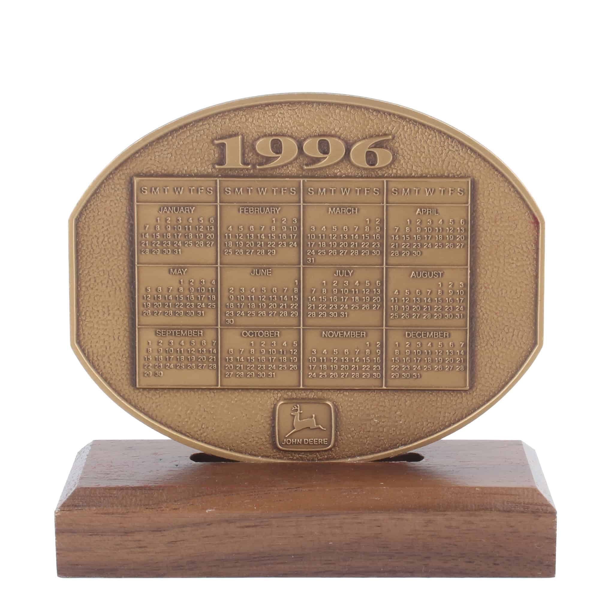 1996 John Deere Calendar Medallion, The Tradition Continues with 1935 Model D & 1995 8400 Tractor - Image 2