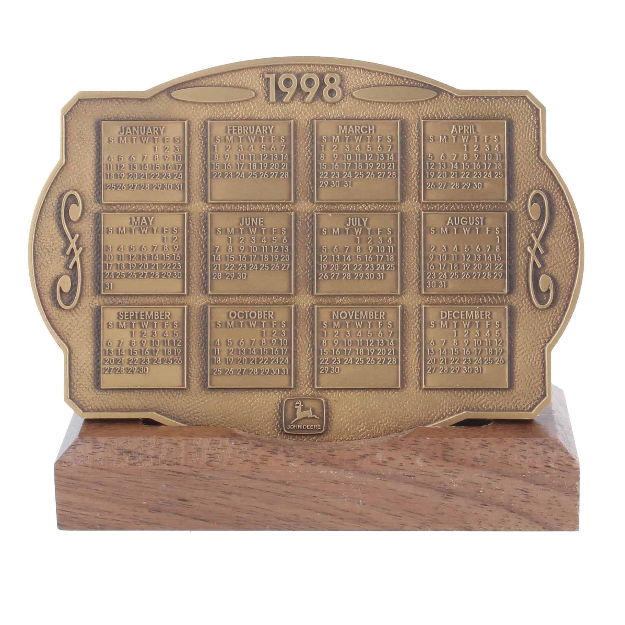 1998 John Deere Industrial Calendar Medallion, BI Tractor, 310 Backhoe Loader & LX188 Lawnmower - Image 3