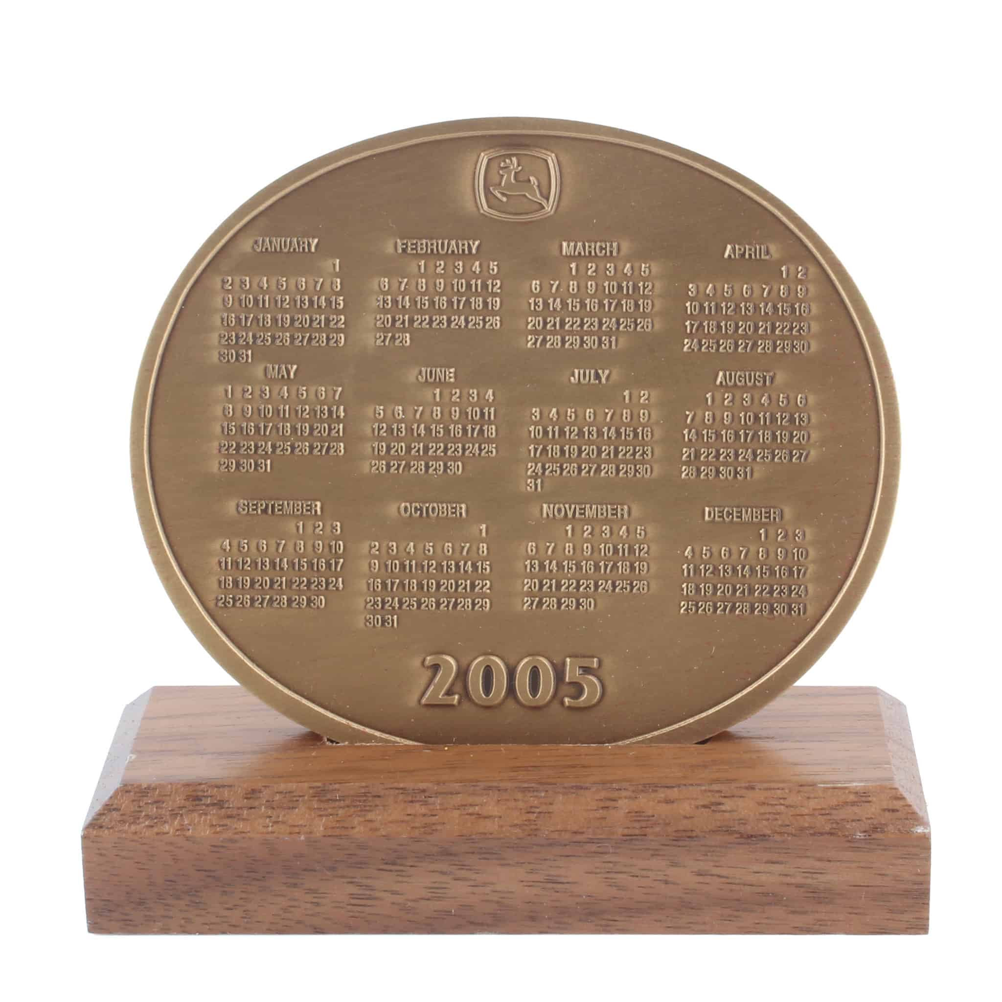2005 John Deere Calendar Medallion, Timeless Legends 1923 Model D Tractor & No 2 Combine - Image 3
