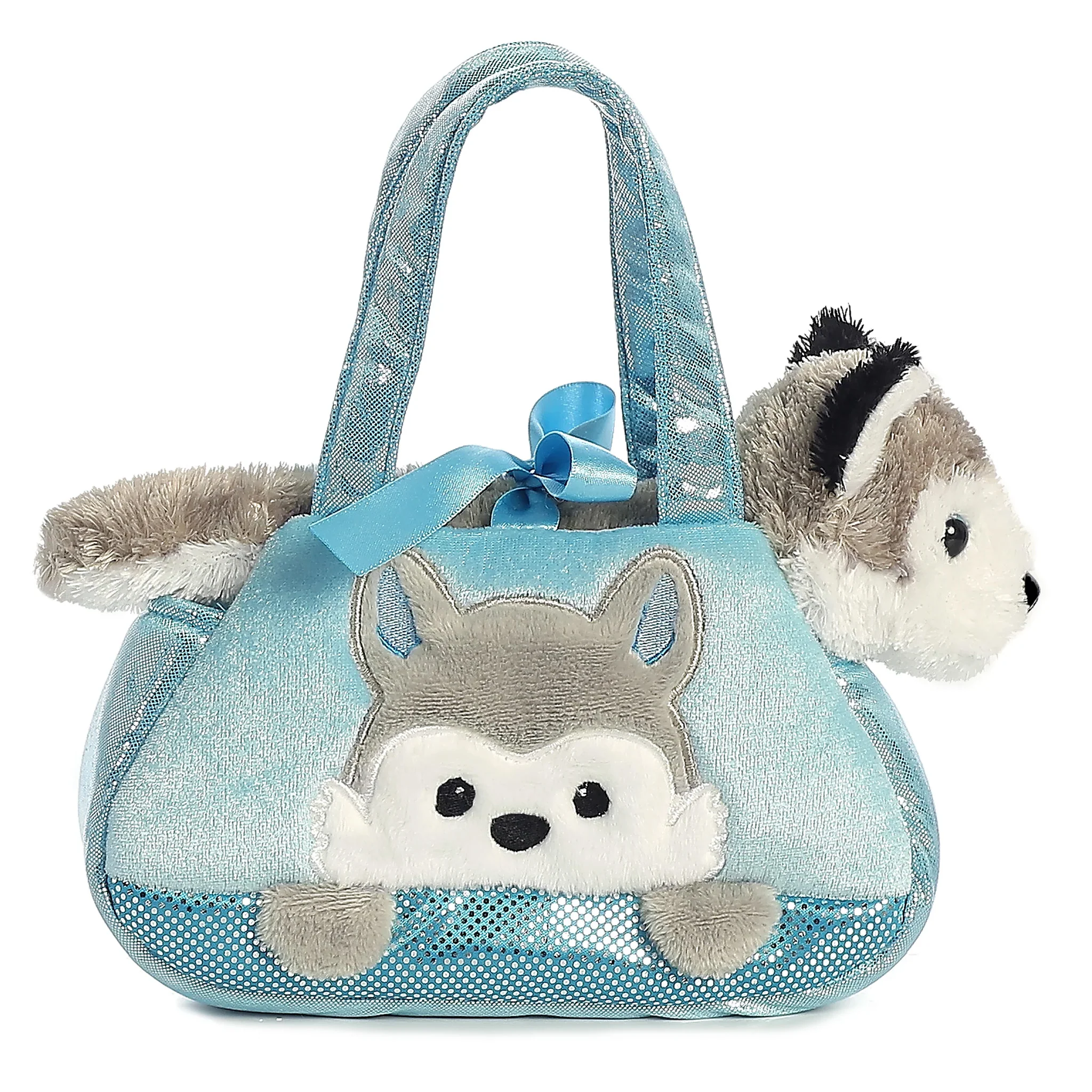 32789 Peek-A-Boo Husky Fancy Pals Purse with Plush Husky - Image 2