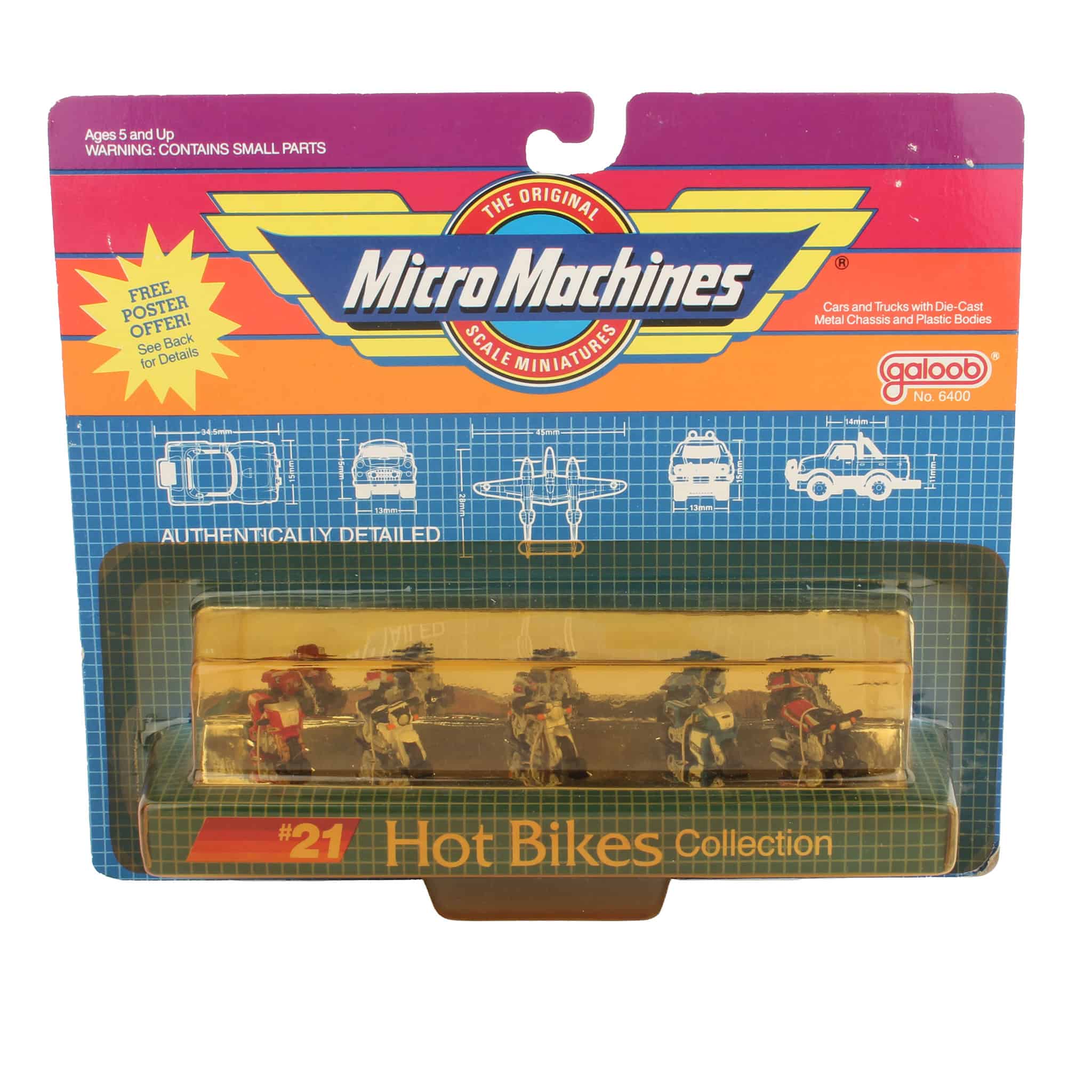 5 Micro Machines Hot Bikes Collection #21 Set by Galoob