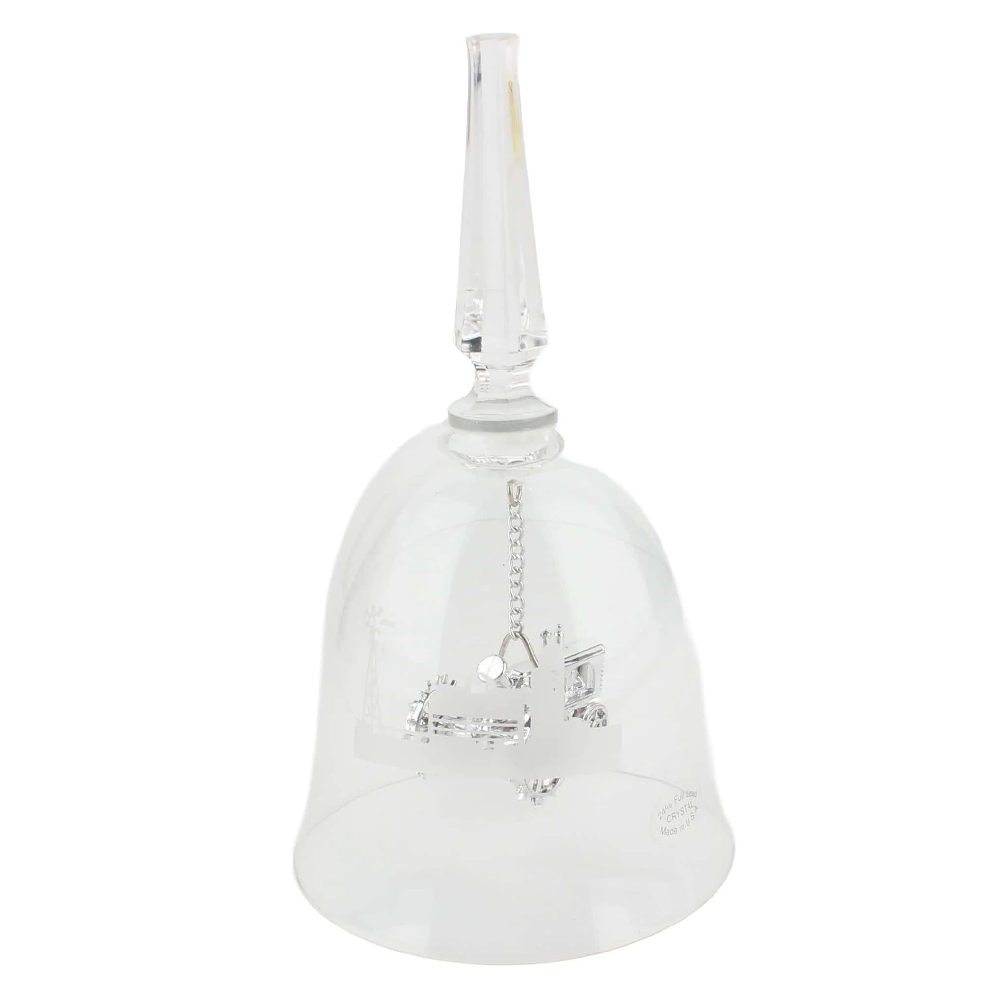 6.5 inch Lead Crystal Bell with a Chrome Tractor Clapper by Scale Models - Image 2