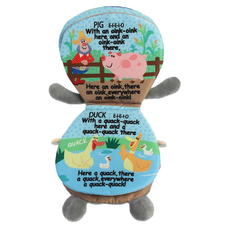 9" Old MacDonald Cow Story Pals Soft Books Plush Animal By Ebba - Image 3