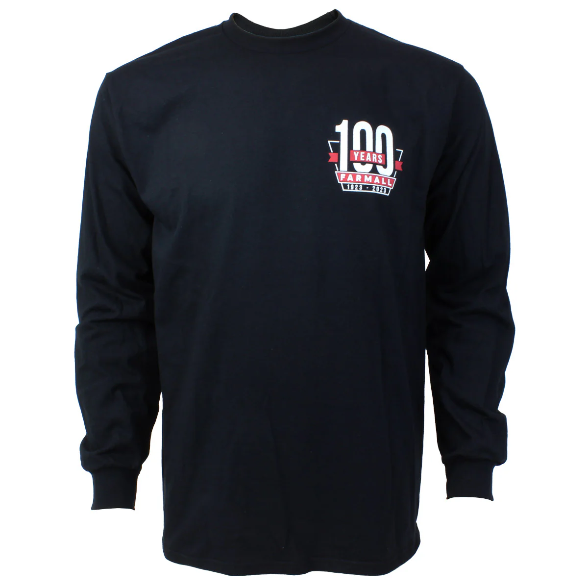 Adult Farmall 100 Years Black Long Sleeve T-Shirt - Image 2