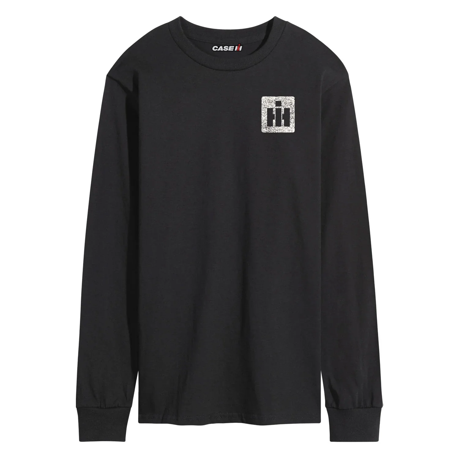 Adult IH Faith Family Farming Flag Black Long Sleeve Shirt - Image 2