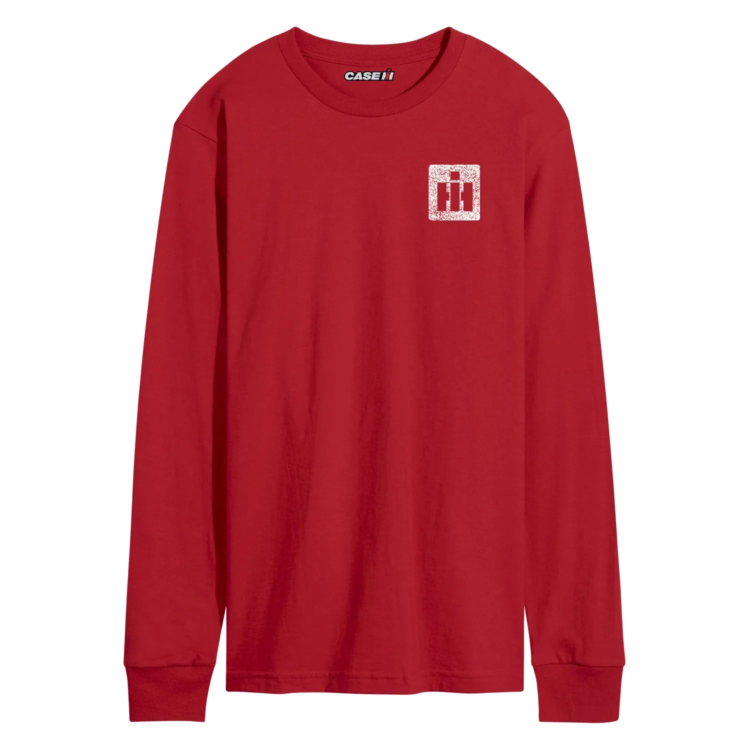 Adult IH Faith Family Farming Flag Red Long Sleeve Shirt - Image 2