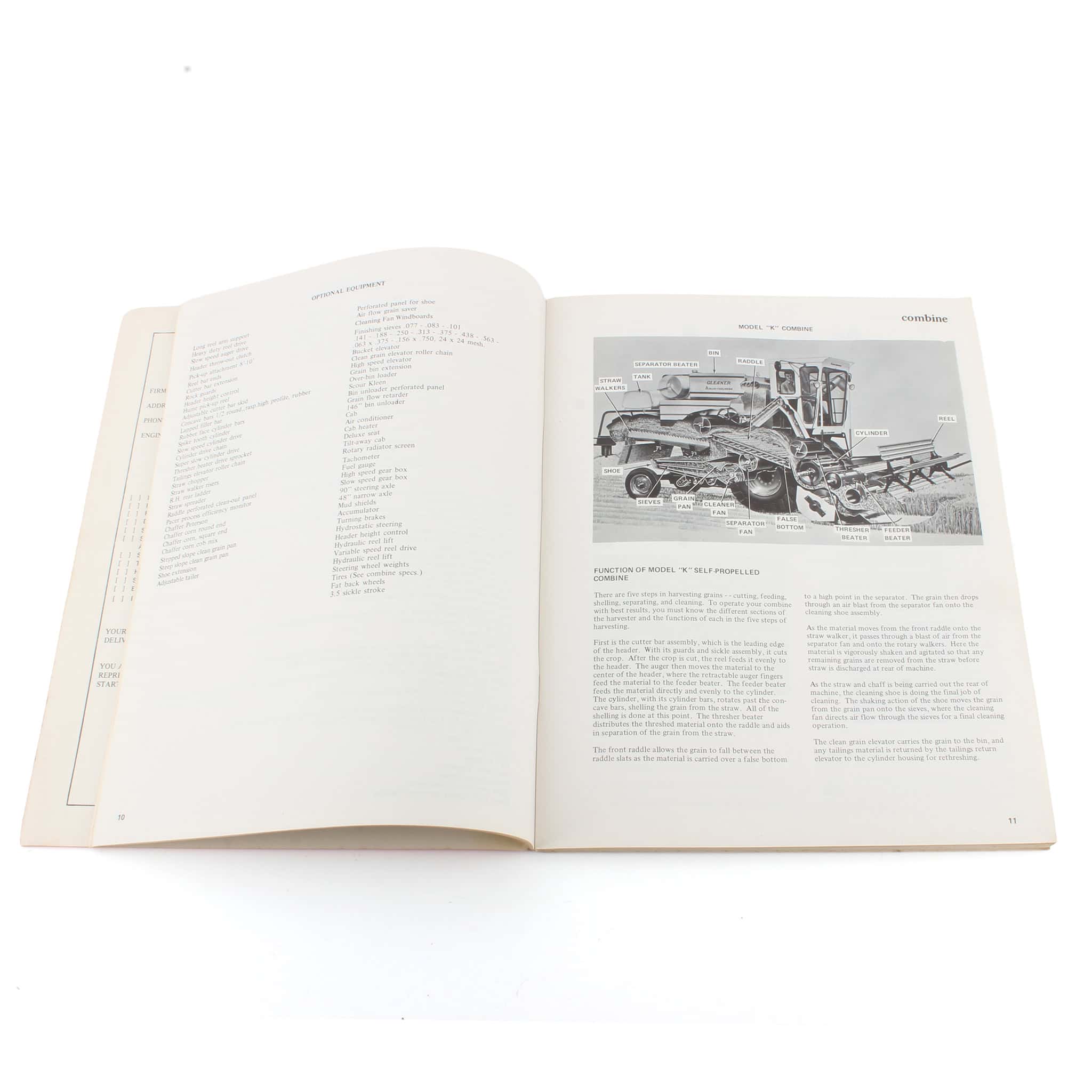 Allis Chalmers Gleaner K Self-propelled Combine Operator's Manual, Serial No. 14601 and Up - Image 3