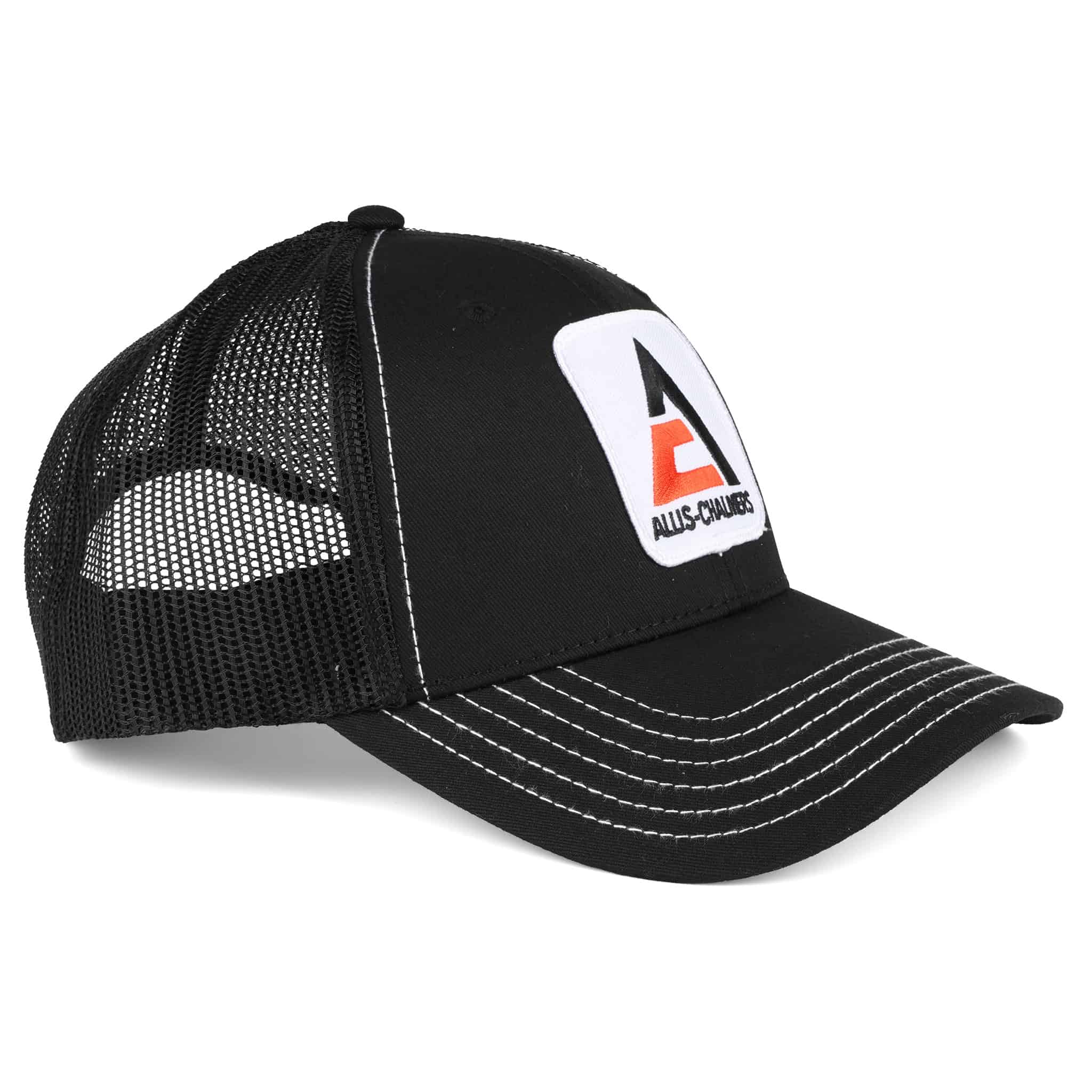 Allis Chalmers Logo Black Mesh Back Cap with White Stitching - Image 2