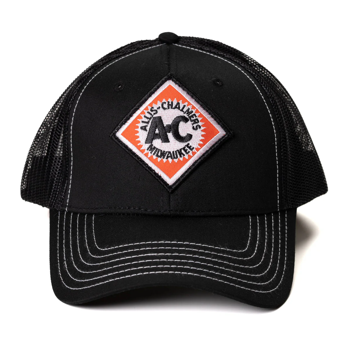Allis Chalmers Starburst Logo Hat with White Accents & Black Mesh Back - Image 2