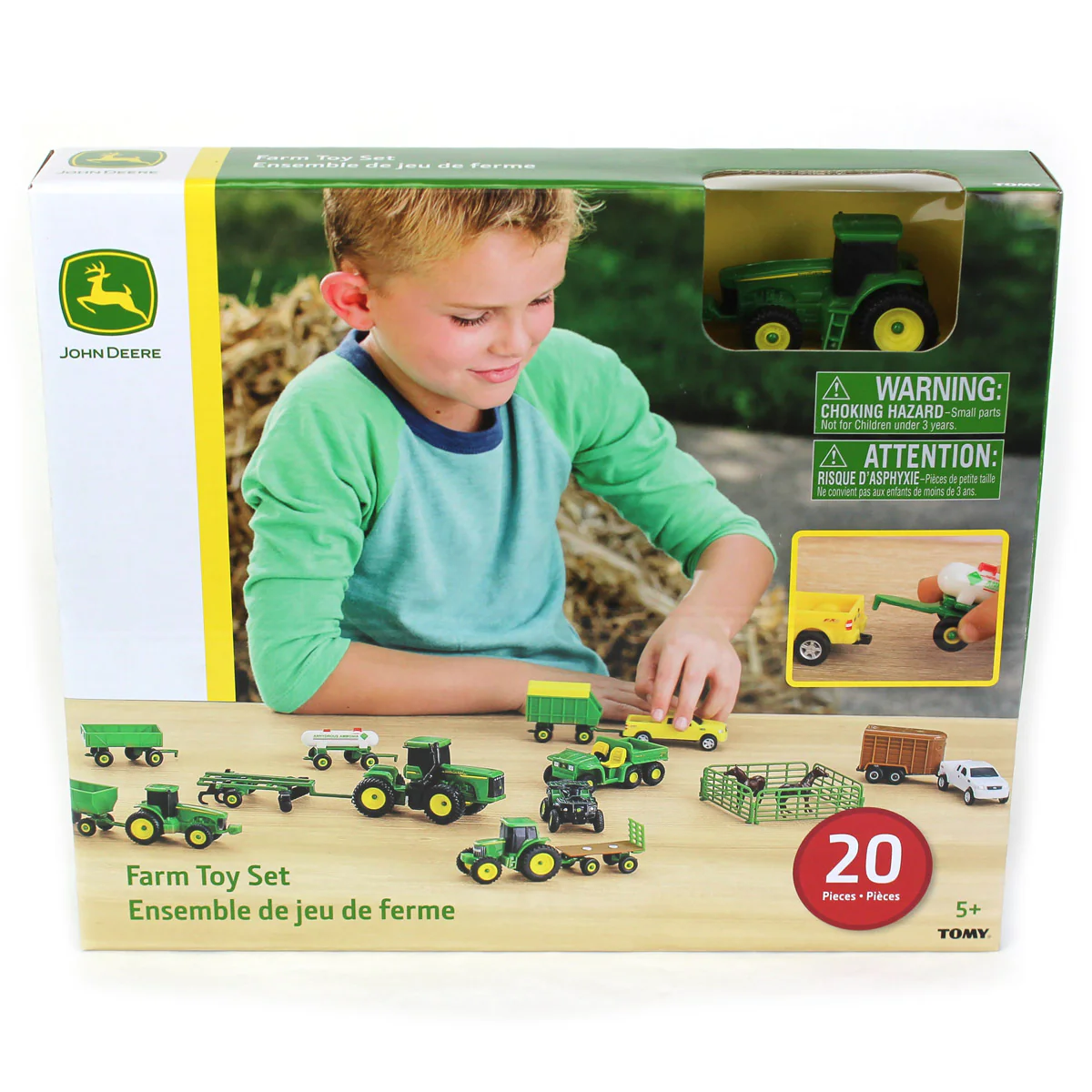 Approx. 1/64 John Deere 20 Piece Farm Set with Tractors, Pickup Trucks & More - Image 8