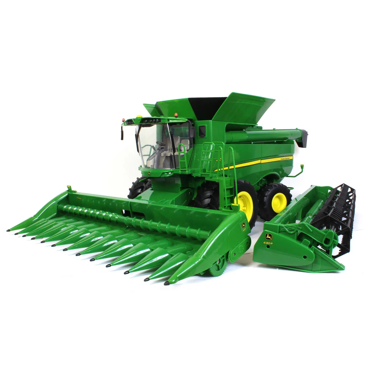 (B&D) 1/16 Big Farm John Deere S690 Combine with 12 Row Corn Head and Grain Head - Damaged Box