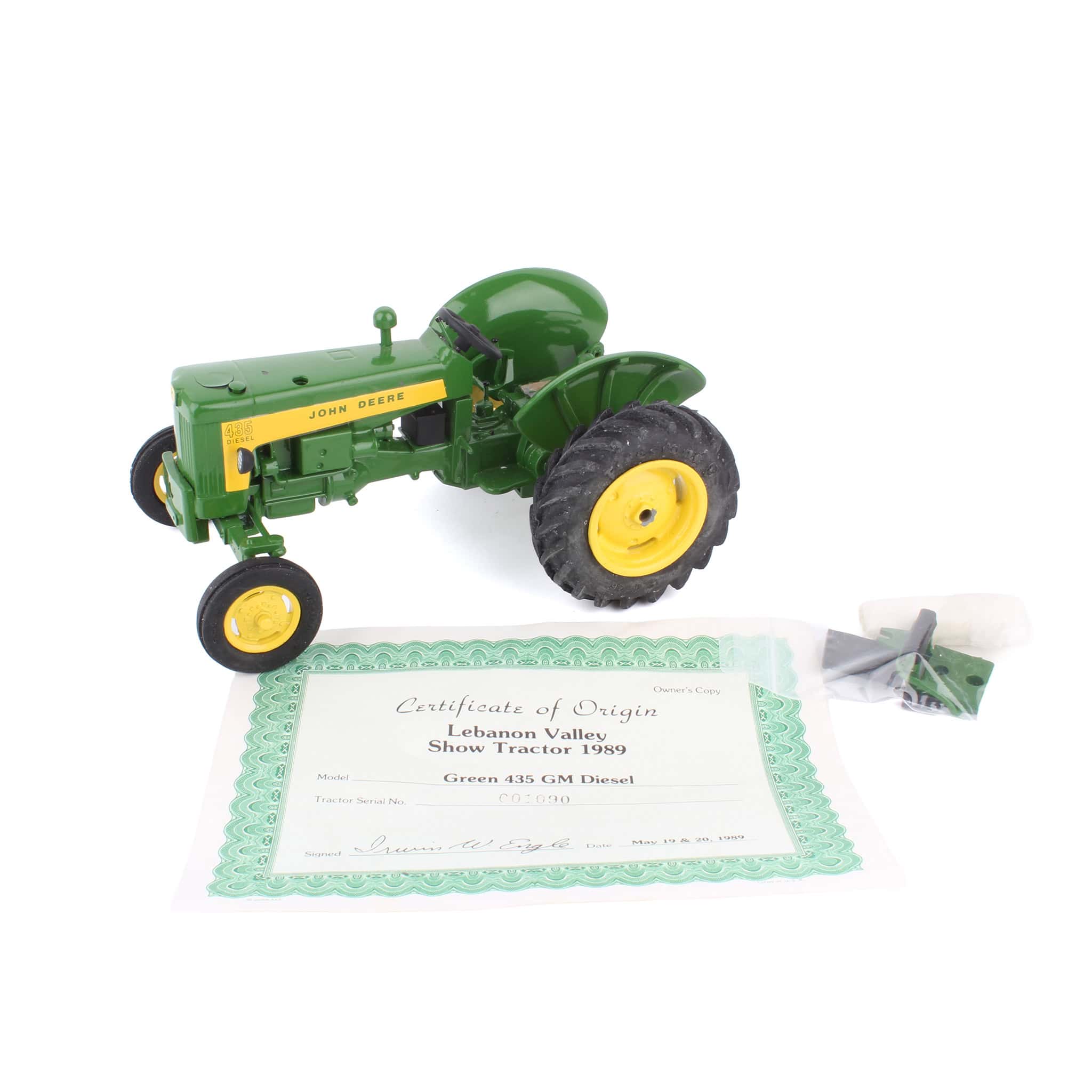 (B&D) 1/16 Custom John Deere 435 GM Diesel Tractor, Irwin Engle, 1989 Lebanon Valley Show - Damaged Item