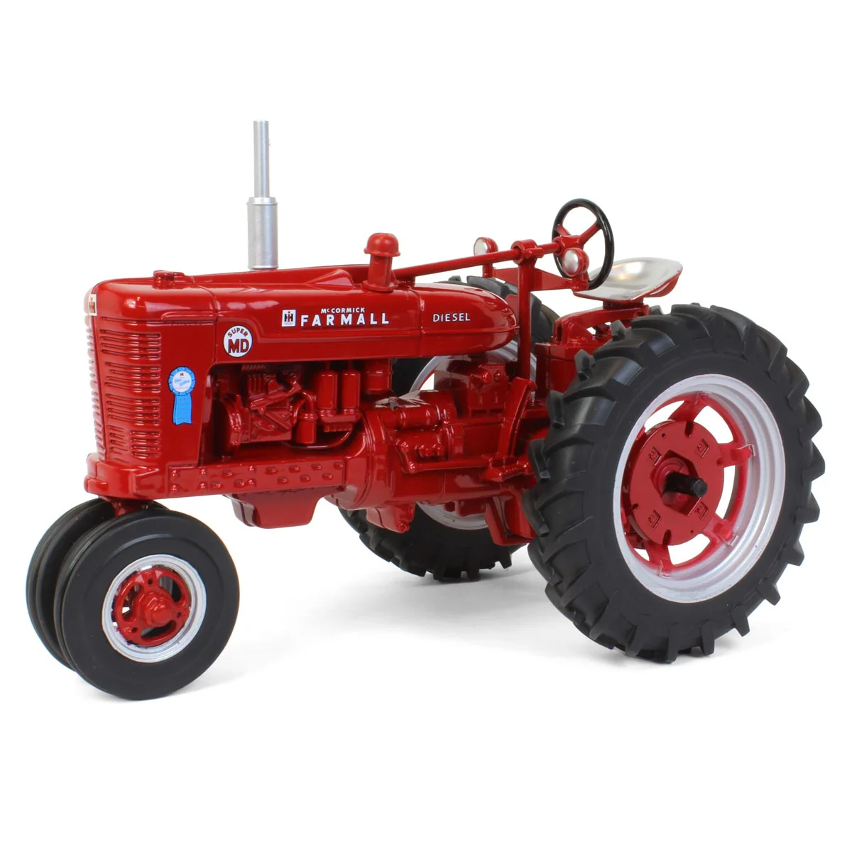 (B&D) 1/16 IH Farmall Super MD Diesel Tractor with Blue Ribbon Service Decal, ERTL Prestige Collection - Damaged BOX