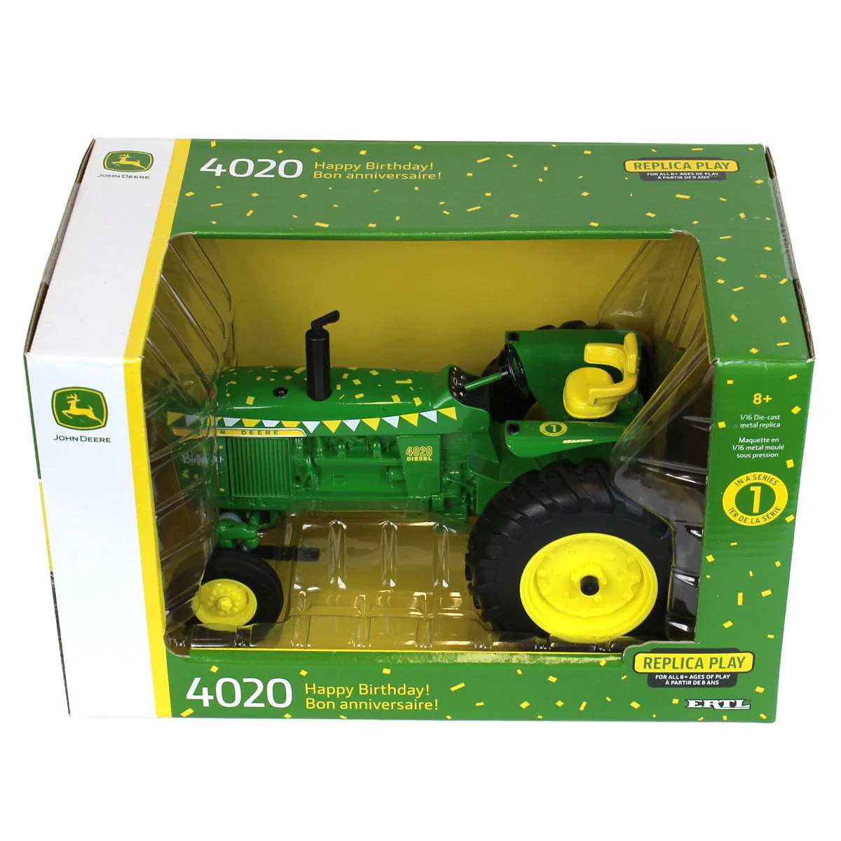 (B&D) 1/16 John Deere 4020 "Happy Birthday" Tractor with Wide Front by ERTL - Damaged Box - Image 5