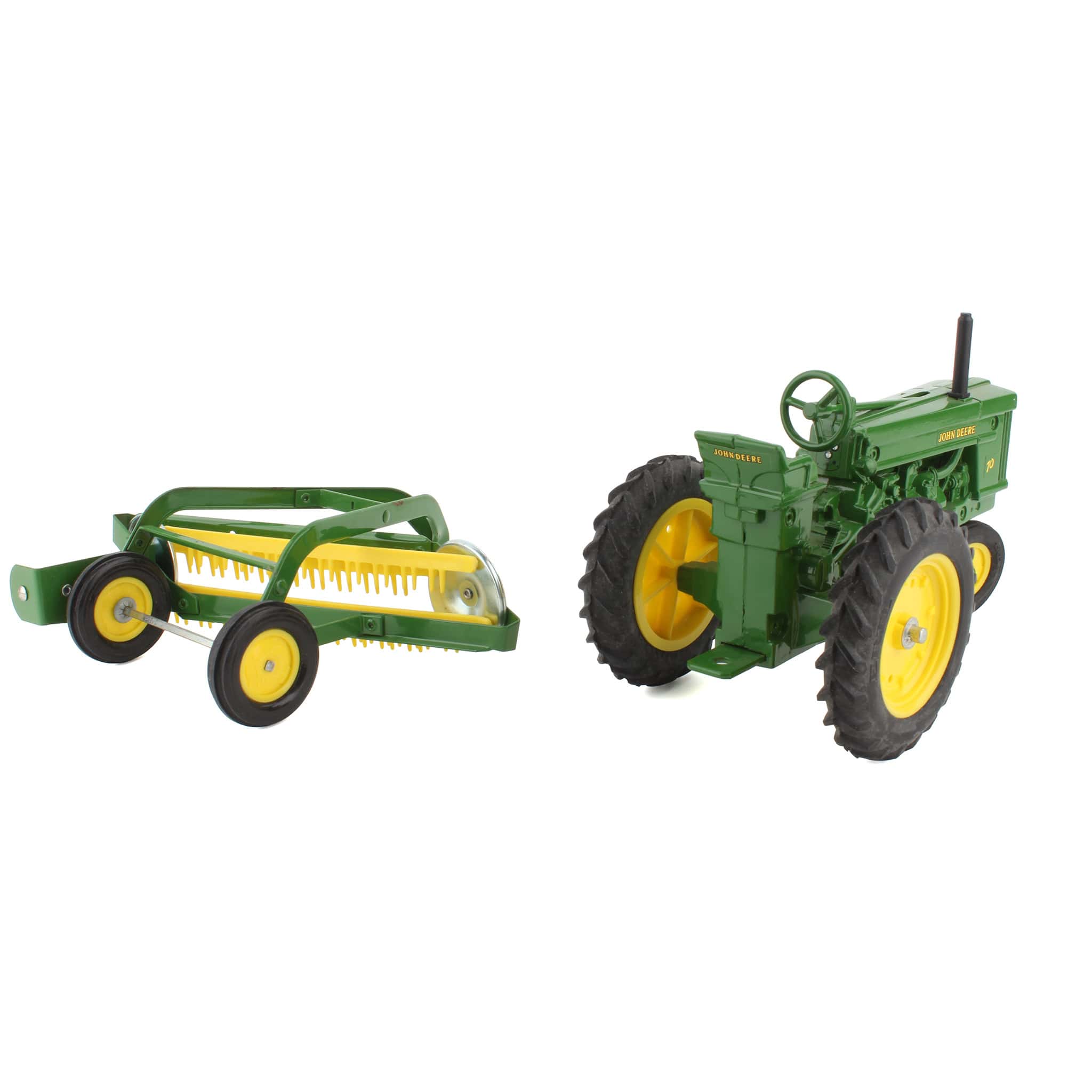 (B&D) 1/16 John Deere 70 Narrow Front Tractor with Hay Rake, Made in the USA by ERTL - Damaged Item, No Box - Image 3