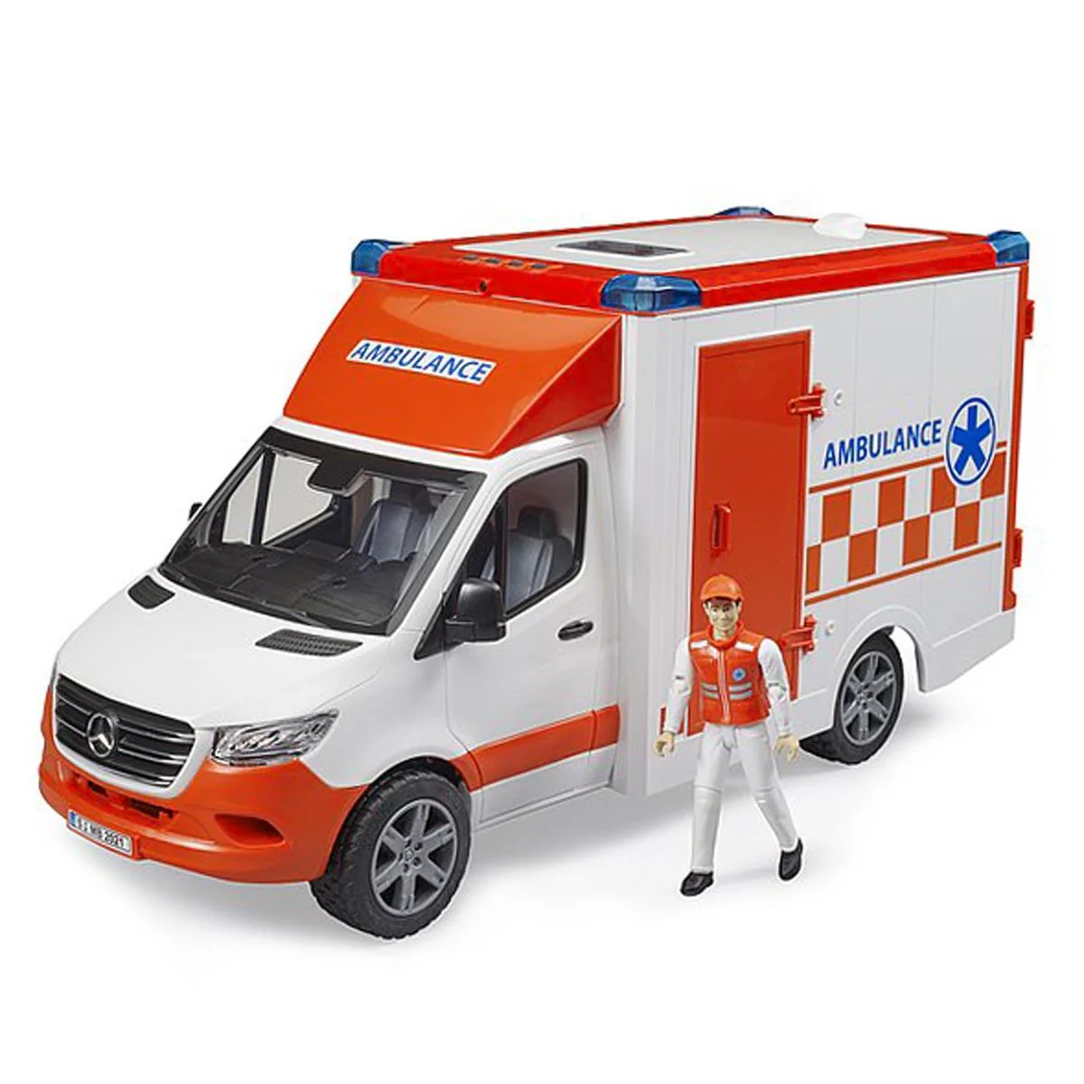 (B&D) 1/16 Mercedes-Benz Sprinter Ambulance with Driver by Bruder - Damaged Item
