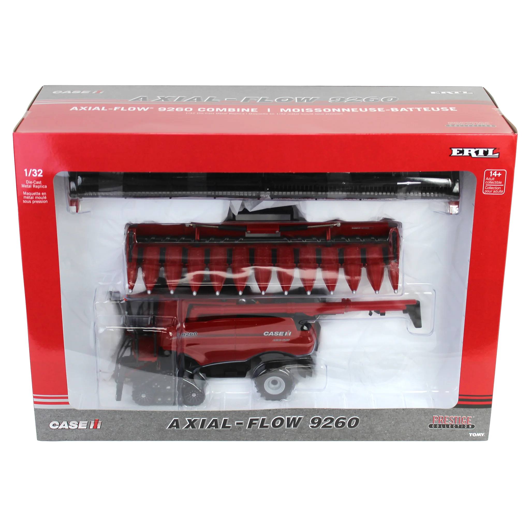 1/32 Case IH Axial-Flow 9260 Tracked Combine with Corn & Grain Heads, ERTL Prestige Collection - Image 12
