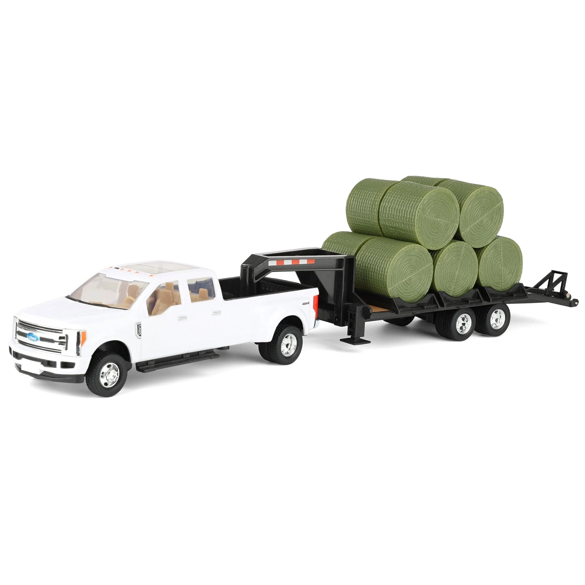 (B&D) 1/32 Ford F-350 Dually Pick Up with Trailer and Bales - Damaged Box