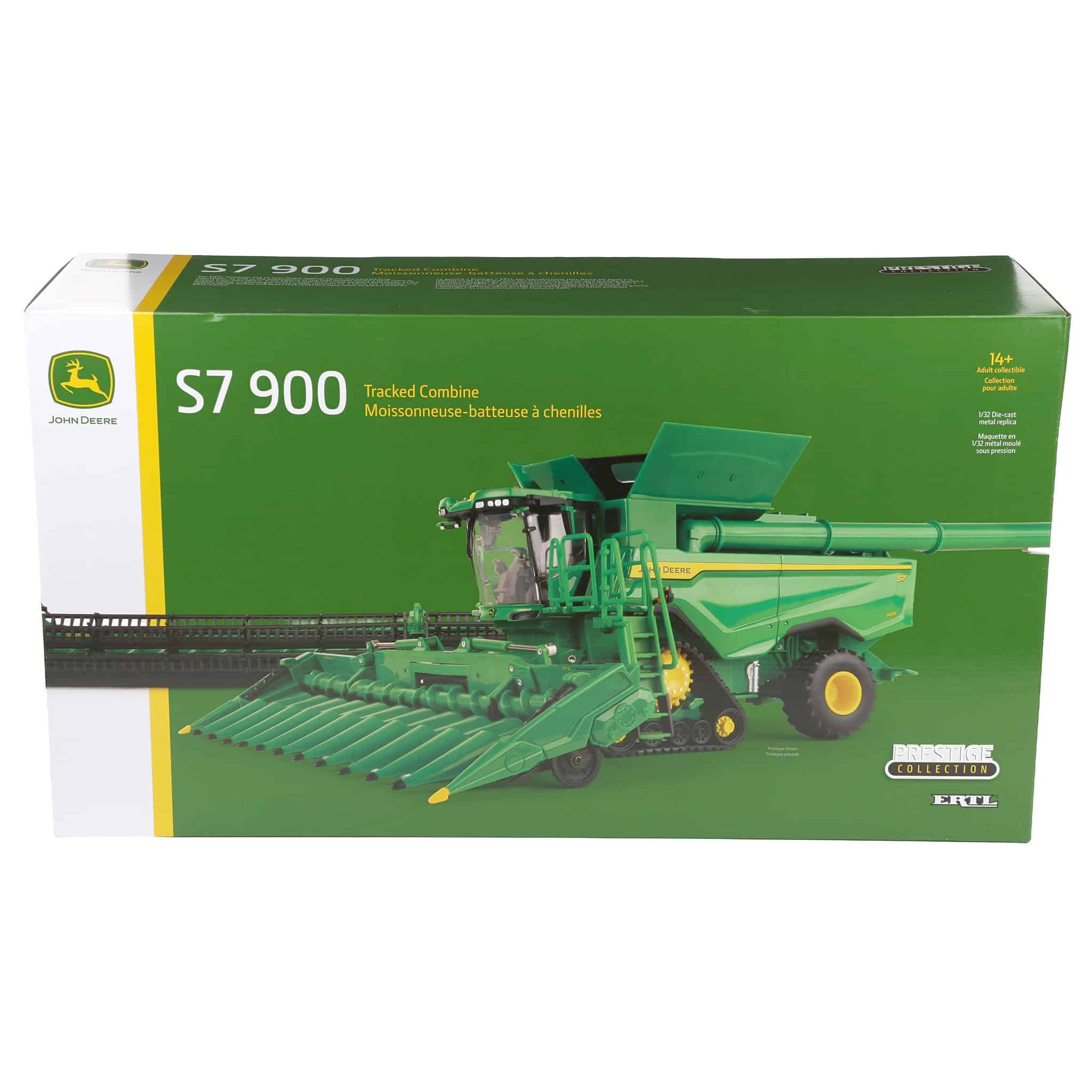 1/32 John Deere S7 900 Tracked Combine with Corn & Grain Heads, ERTL Prestige - Image 12