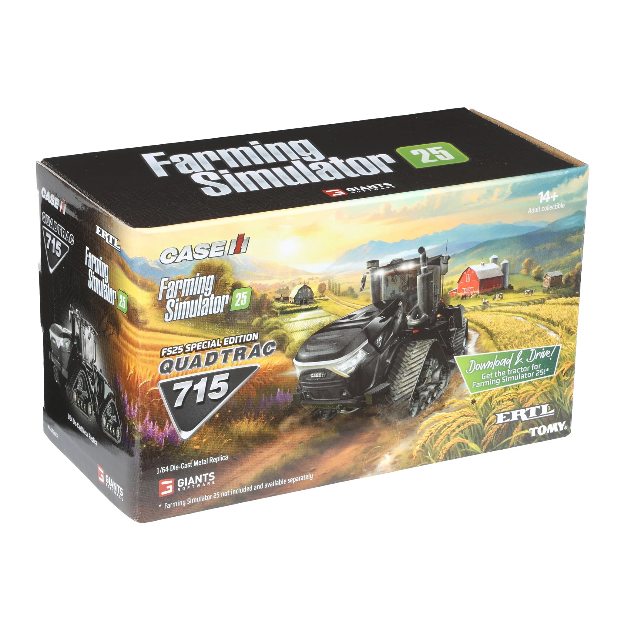 (B&D) 1/64 Black Case IH 715 Quadtrac Tractor, Farming Simulator 25 Special Edition by ERTL - Damaged Box - Image 6