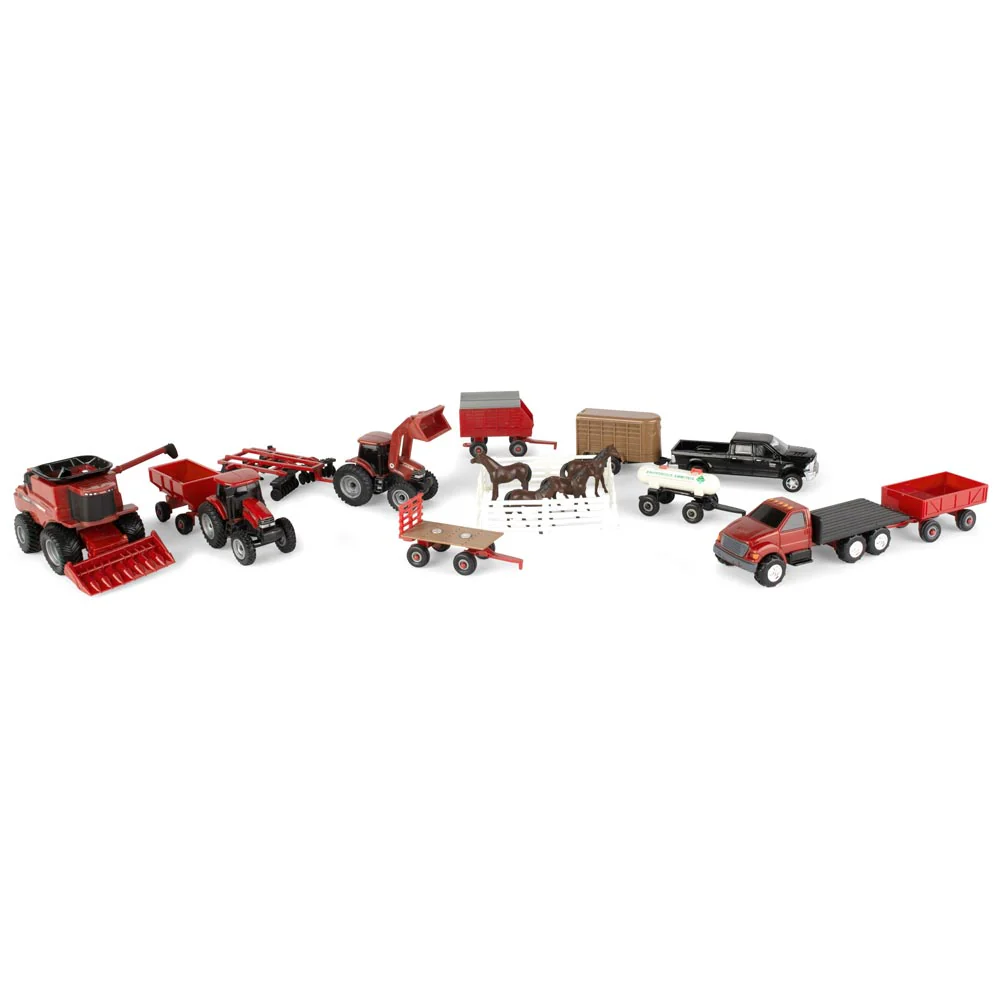 (B&D) 1/64 Case IH 20 Piece Farm Toy Playset by ERTL - Damaged Box
