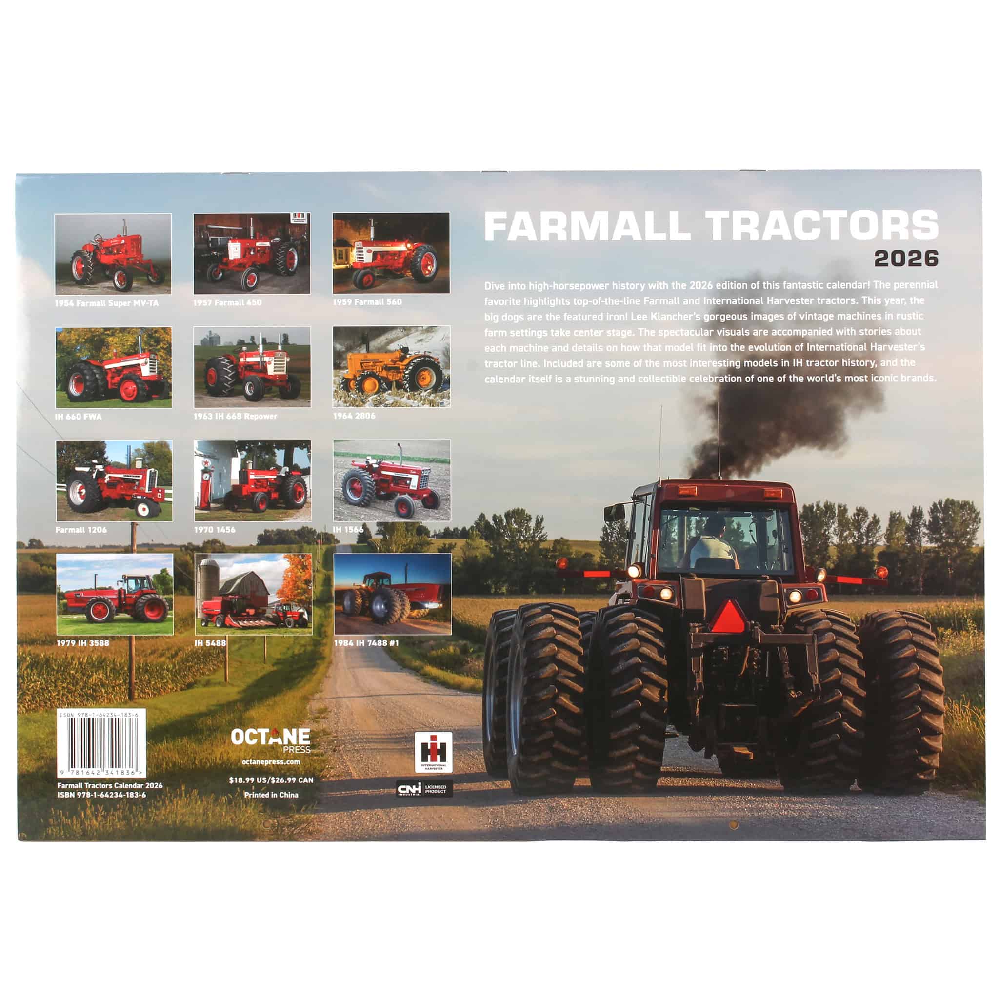 (B&D) 2026 Farmall Tractors 12 Month Calendar, 17in x 12in - Damaged Item - Image 2