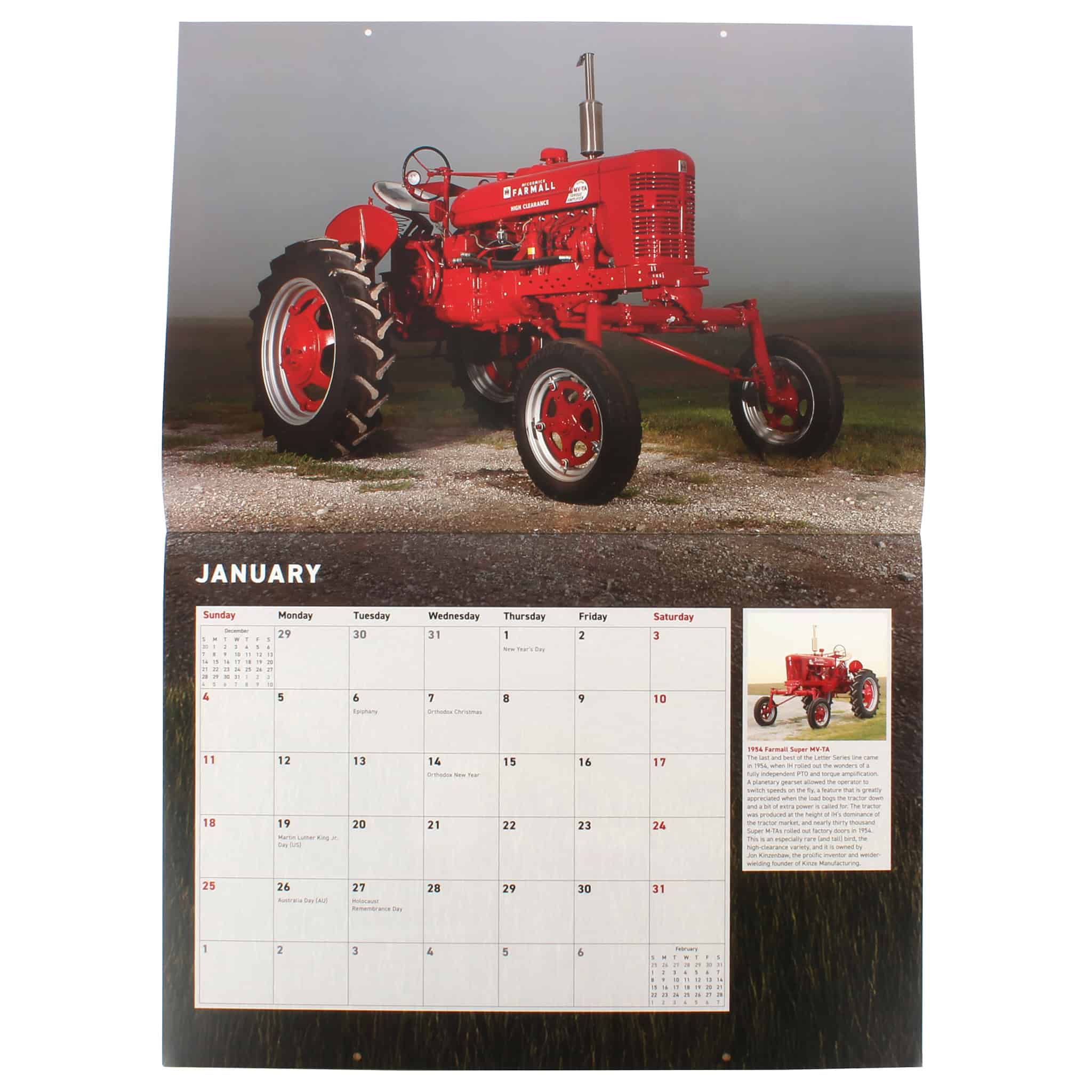 (B&D) 2026 Farmall Tractors 12 Month Calendar, 17in x 12in - Damaged Item - Image 3