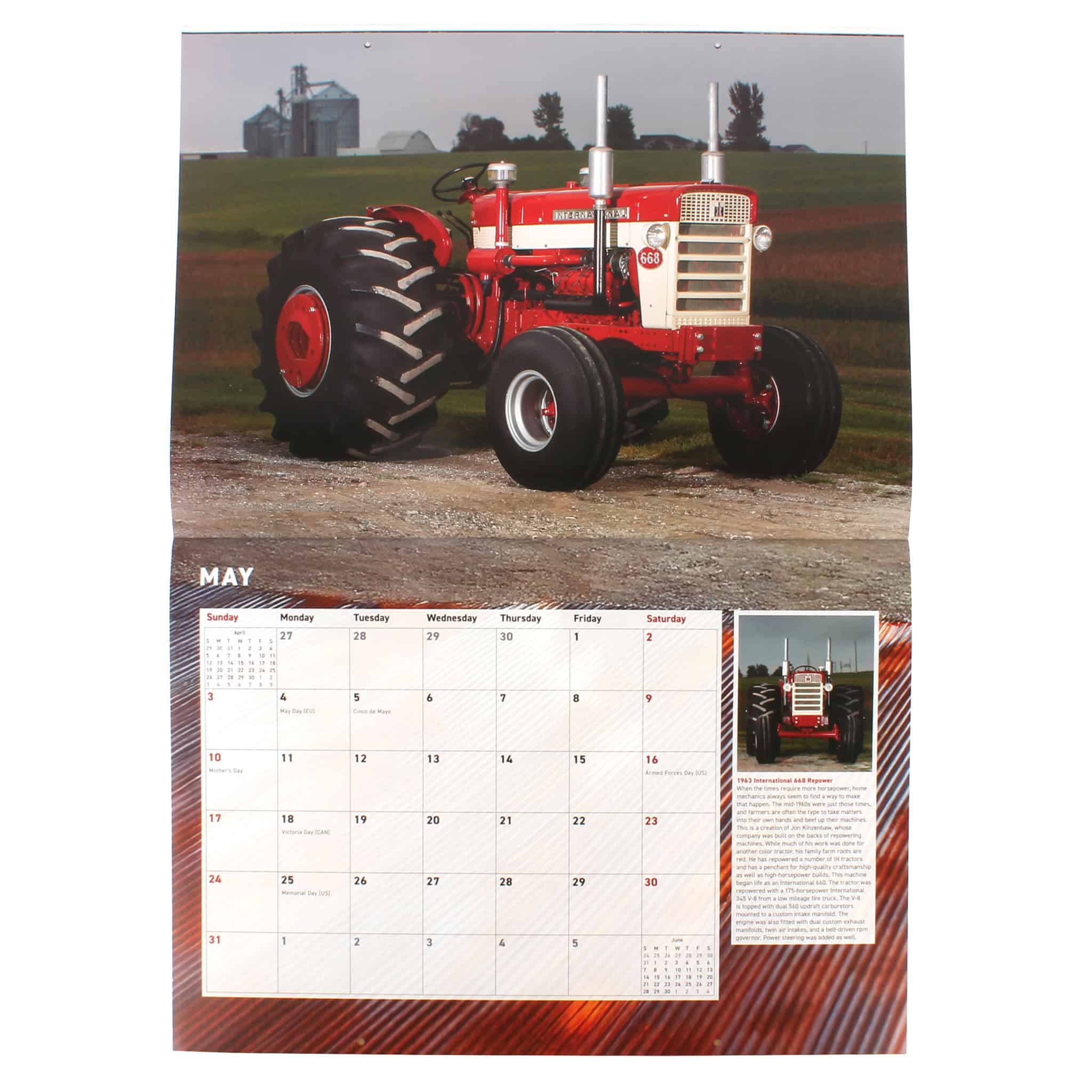 (B&D) 2026 Farmall Tractors 12 Month Calendar, 17in x 12in - Damaged Item - Image 5